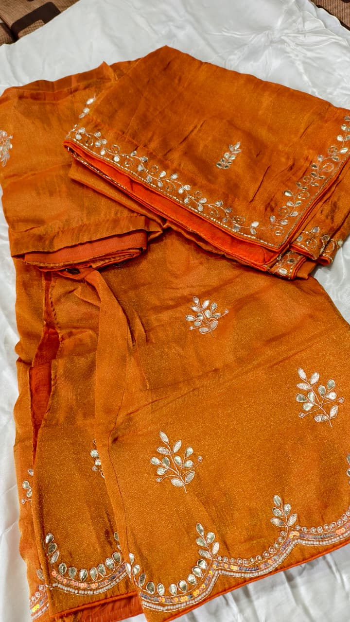 Pure Viscos Tissue Chaniya Choli with Original Gotta Work