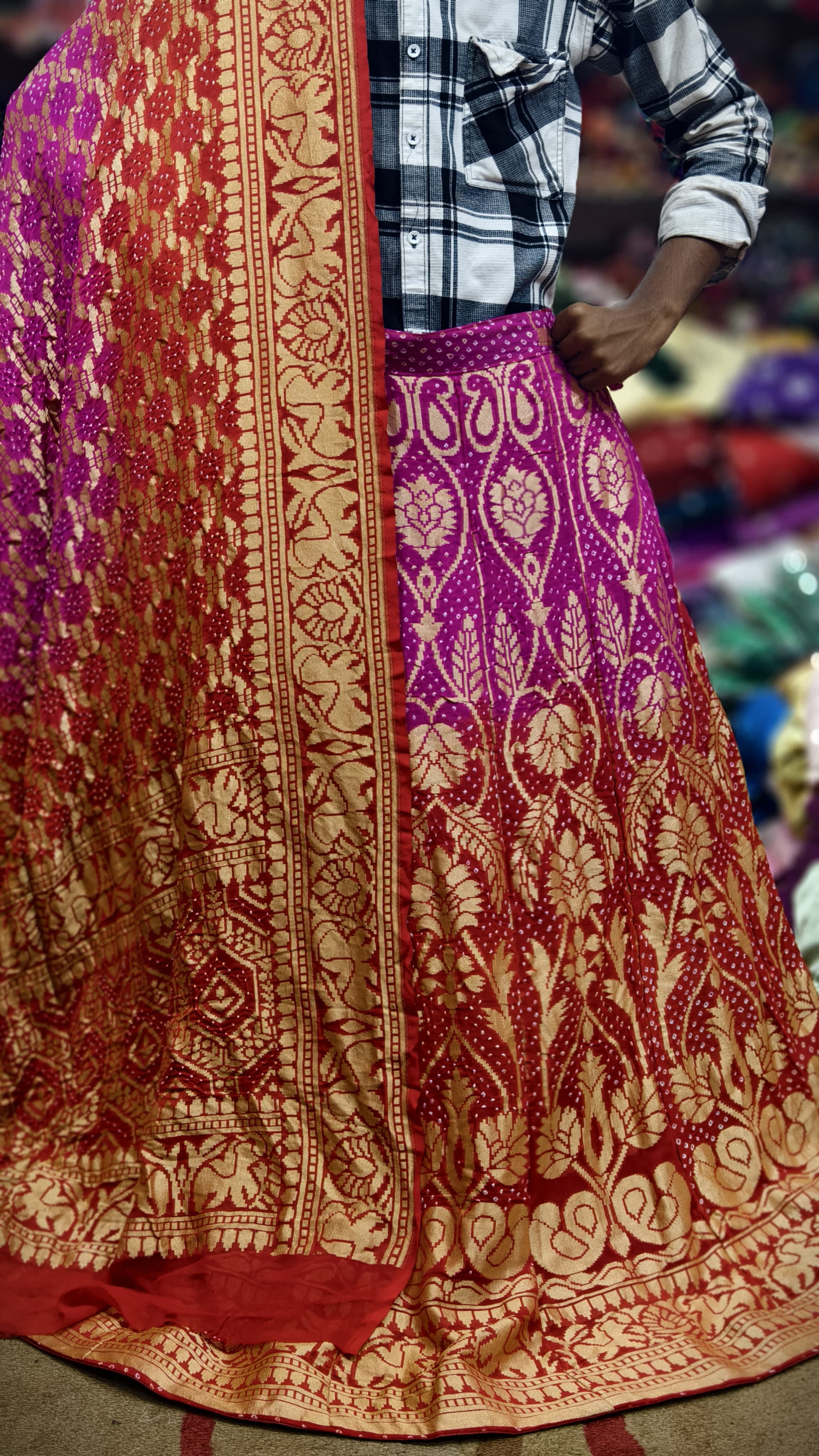 Pure Banarasi Georgette Real Neem Zari Upada Ghagra Choli