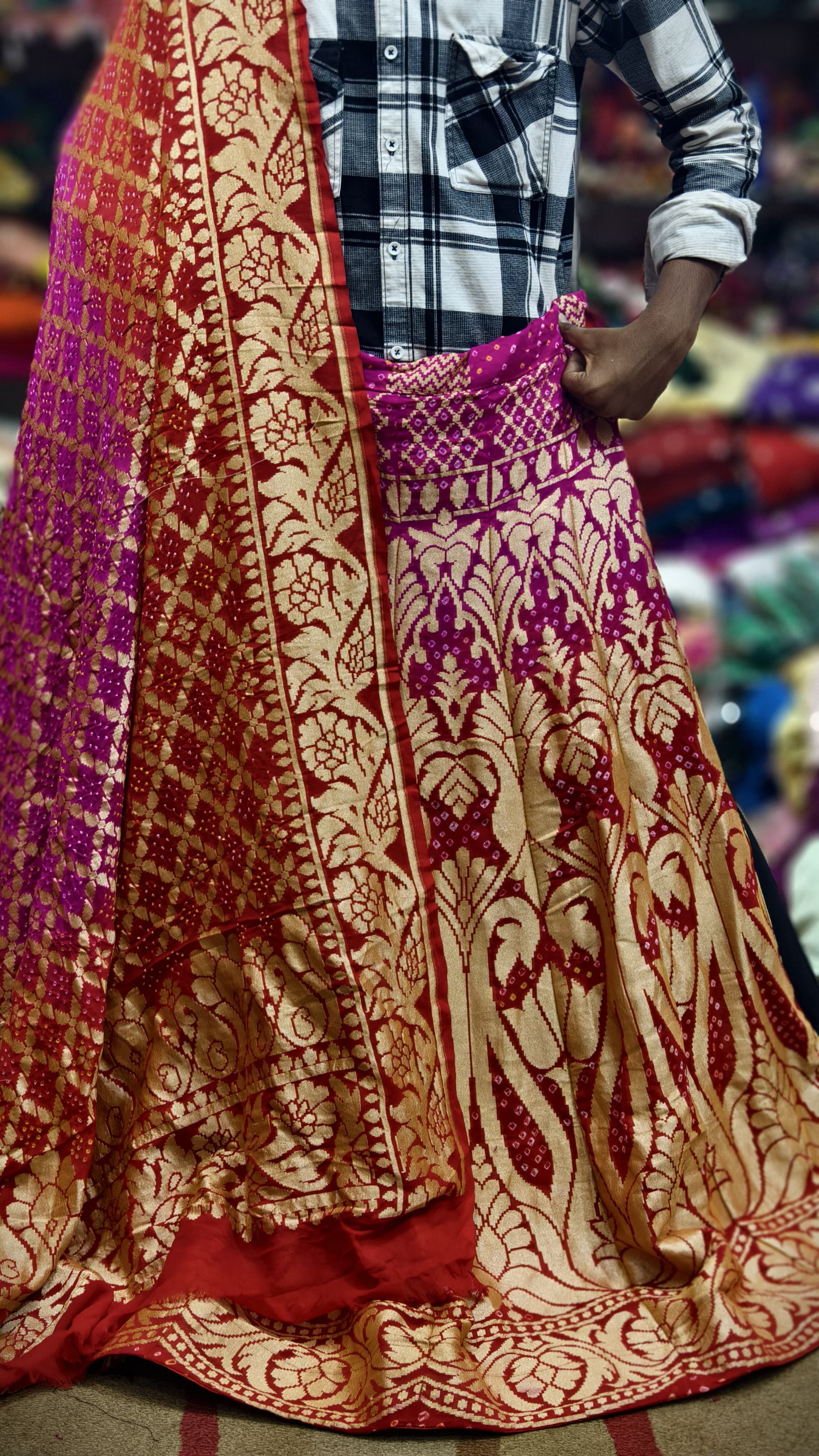 Pure Banarasi Georgette Real Neem Zari Upada Ghagra Choli