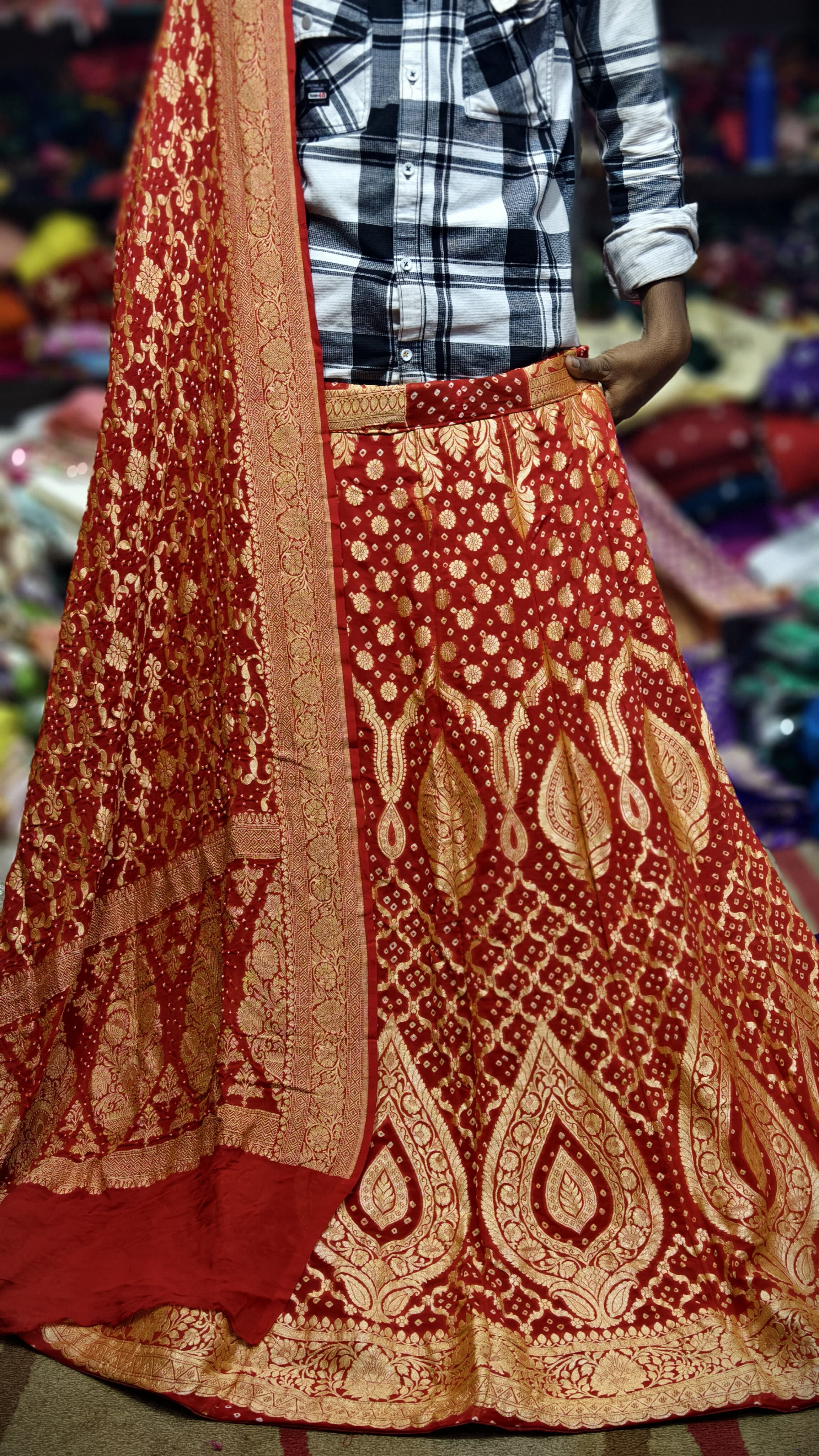 Pure Banarasi Georgette Real Neem Zari Upada Ghagra Choli