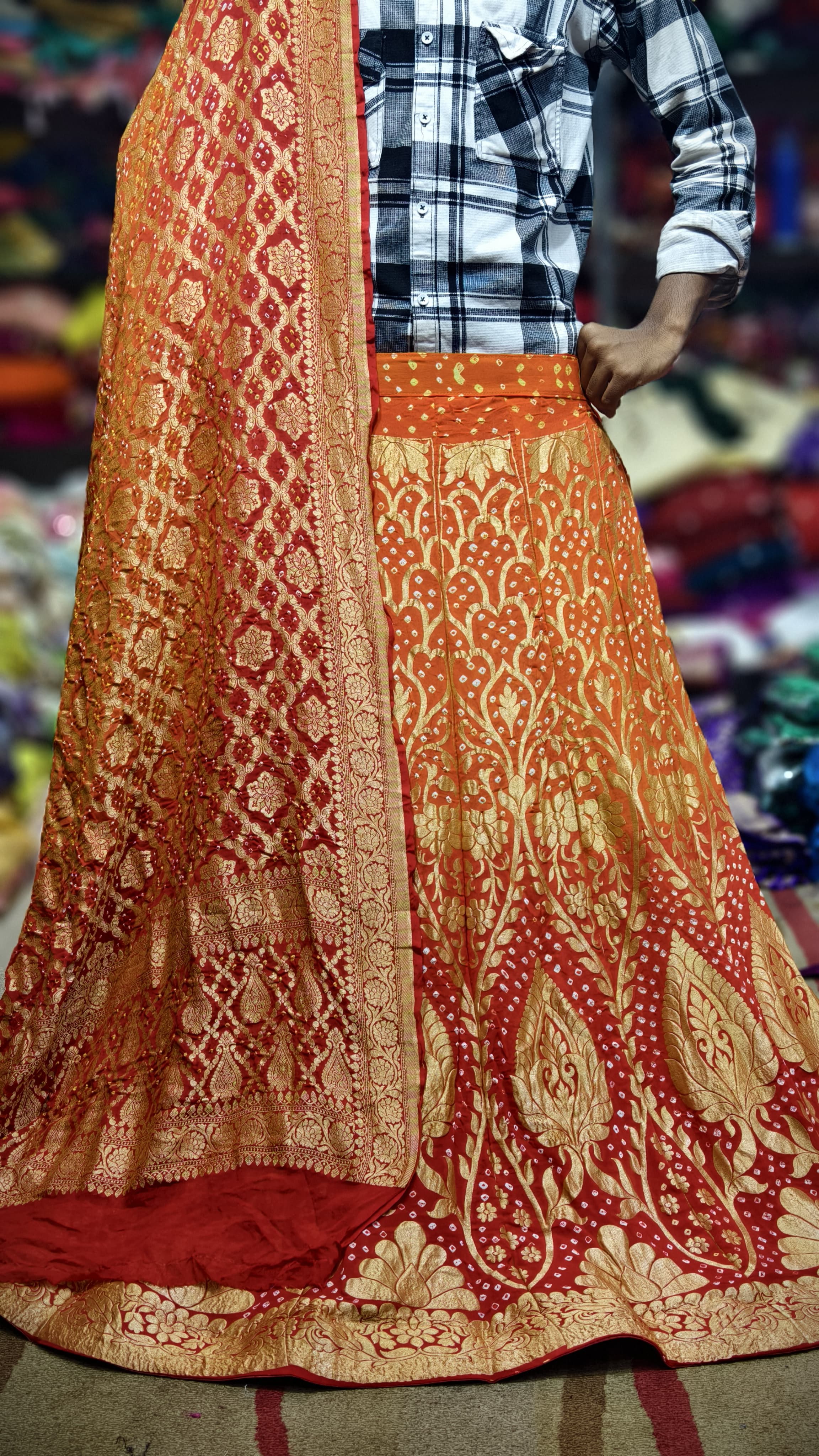 Pure Banarasi Georgette Real Neem Zari Upada Ghagra Choli