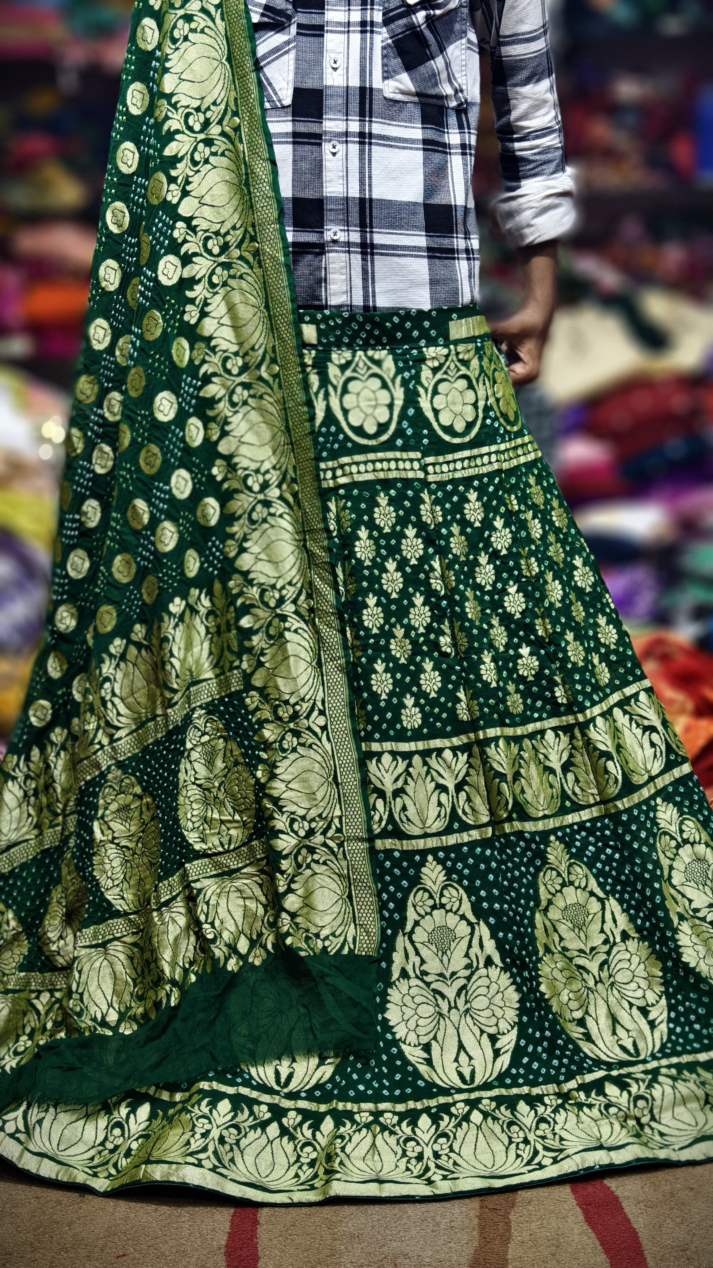 Pure Banarasi Georgette Real Neem Zari Upada Ghagra Choli