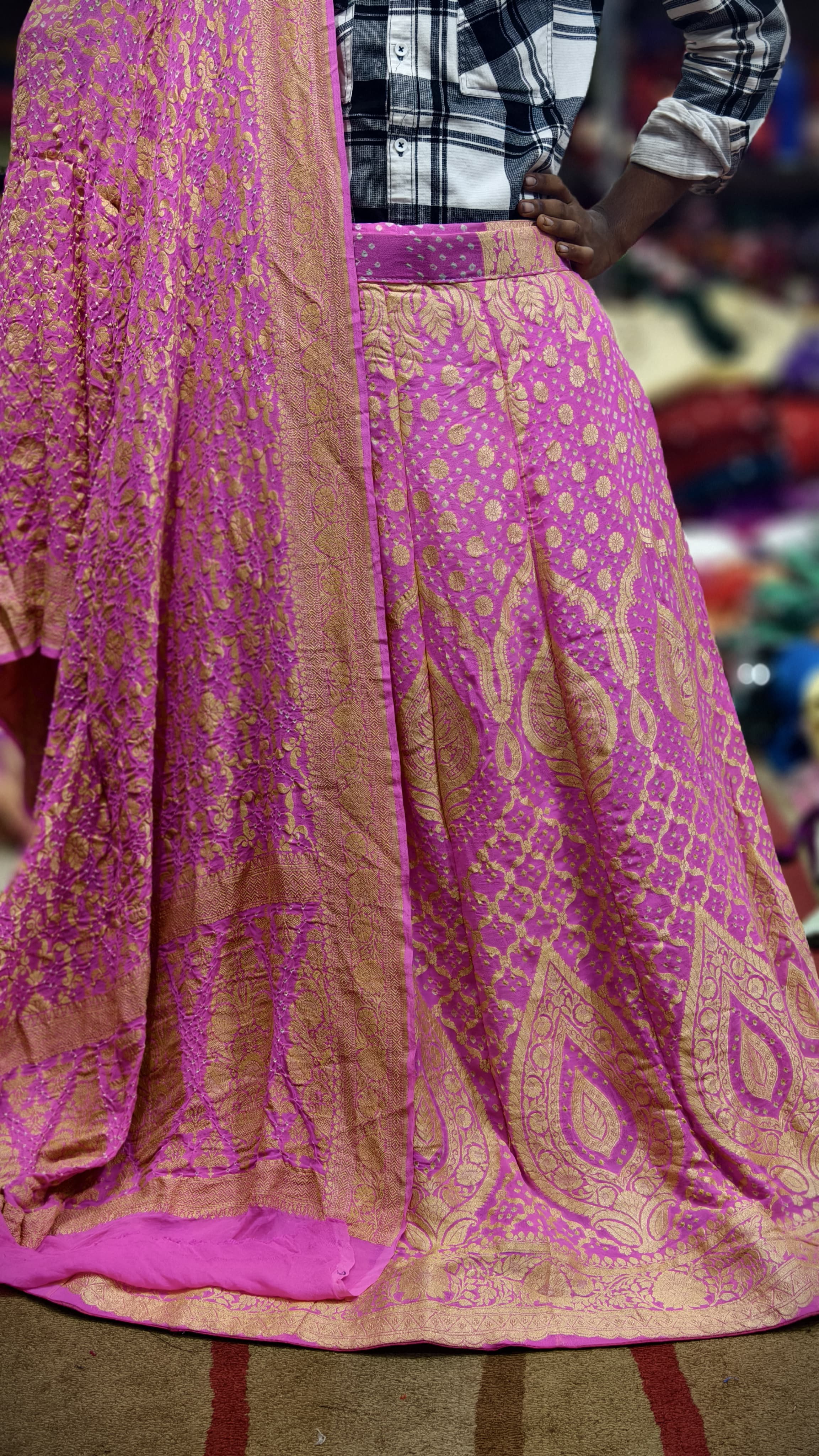 Pure Banarasi Georgette Real Neem Zari Upada Ghagra Choli