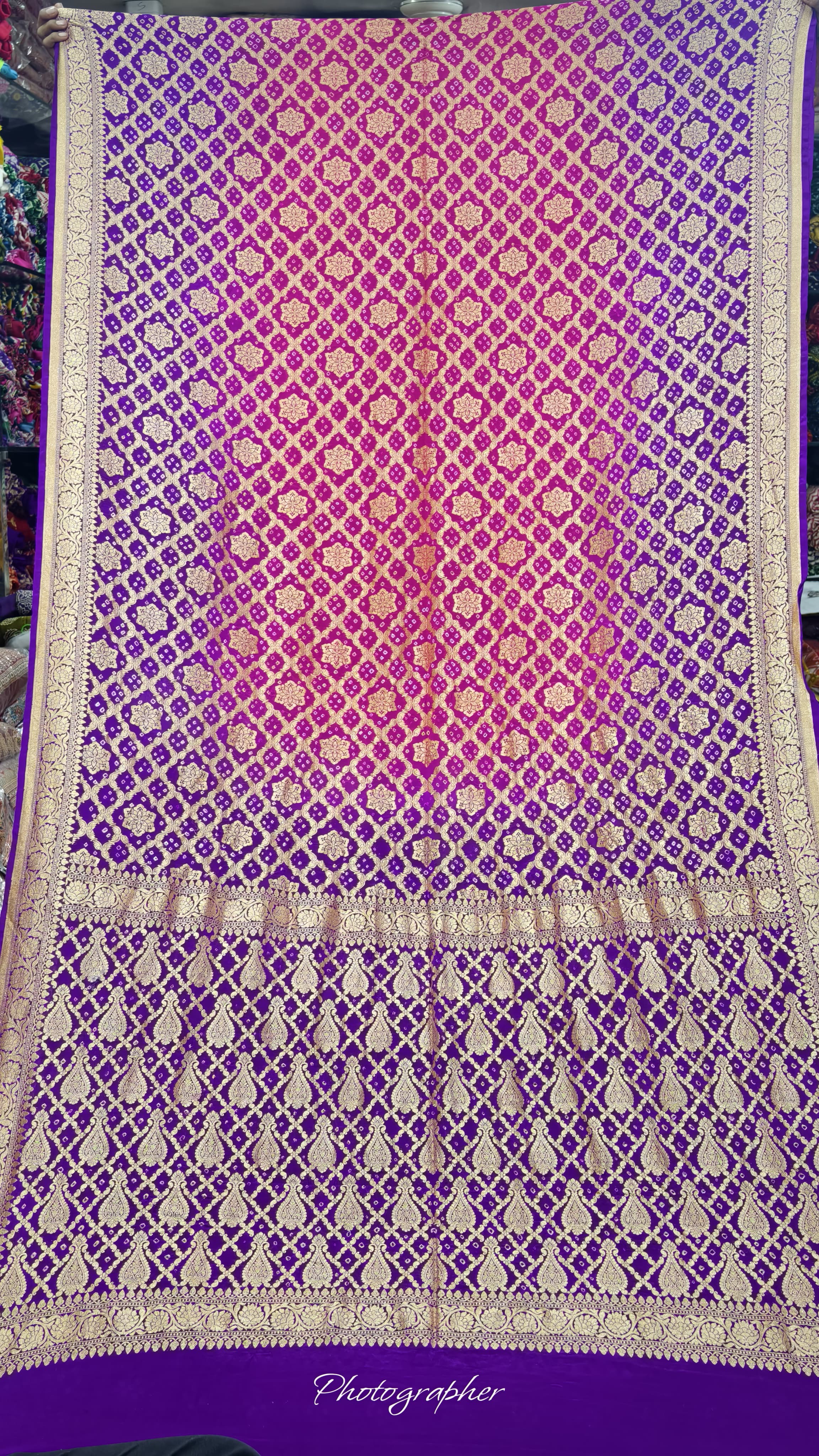 Pure Banarasi Georgette Real Neem Zari Upada Saree