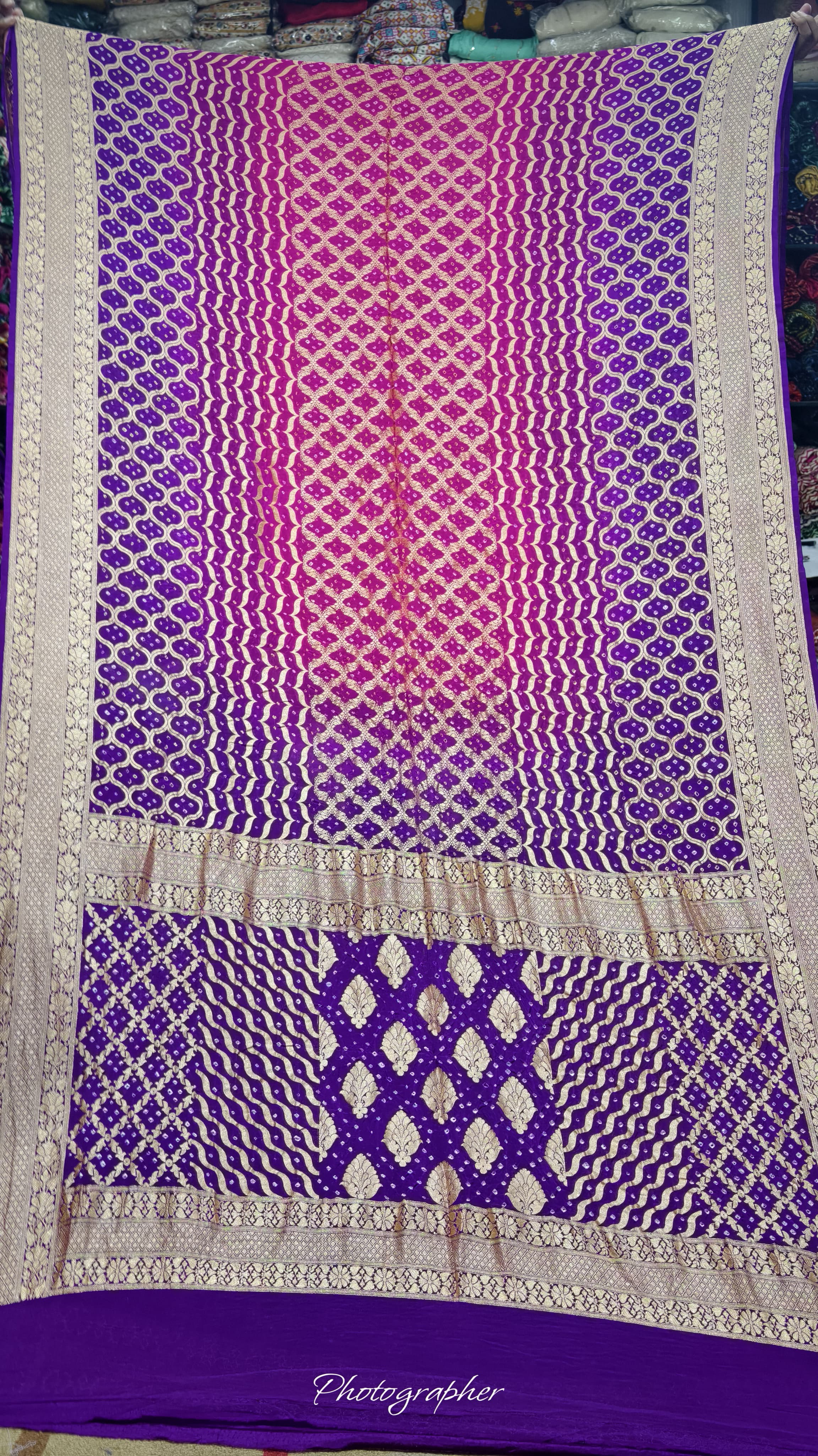 Pure Banarasi Georgette Real Neem Zari Upada Saree