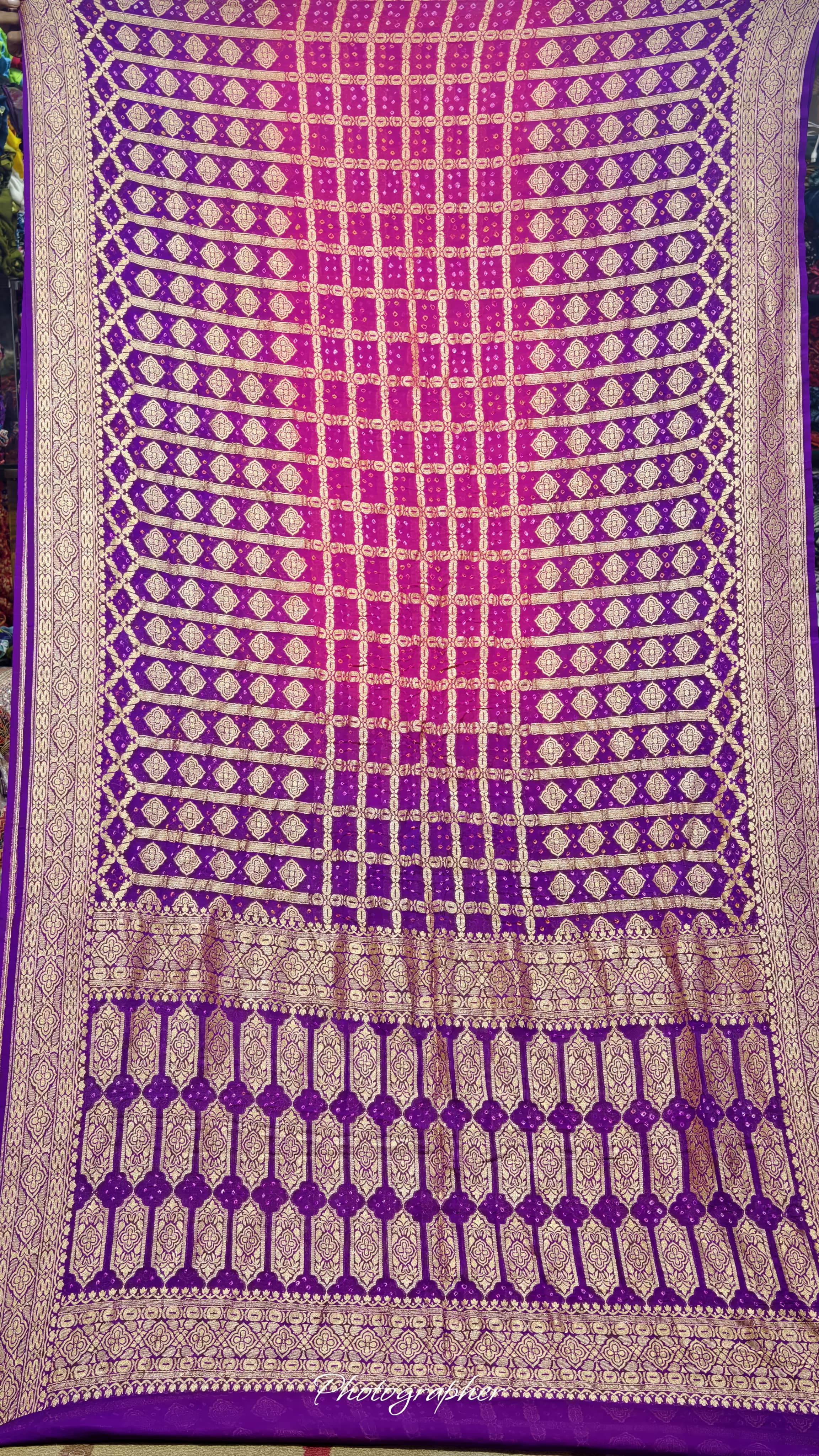 Pure Banarasi Georgette Real Neem Zari Upada Saree