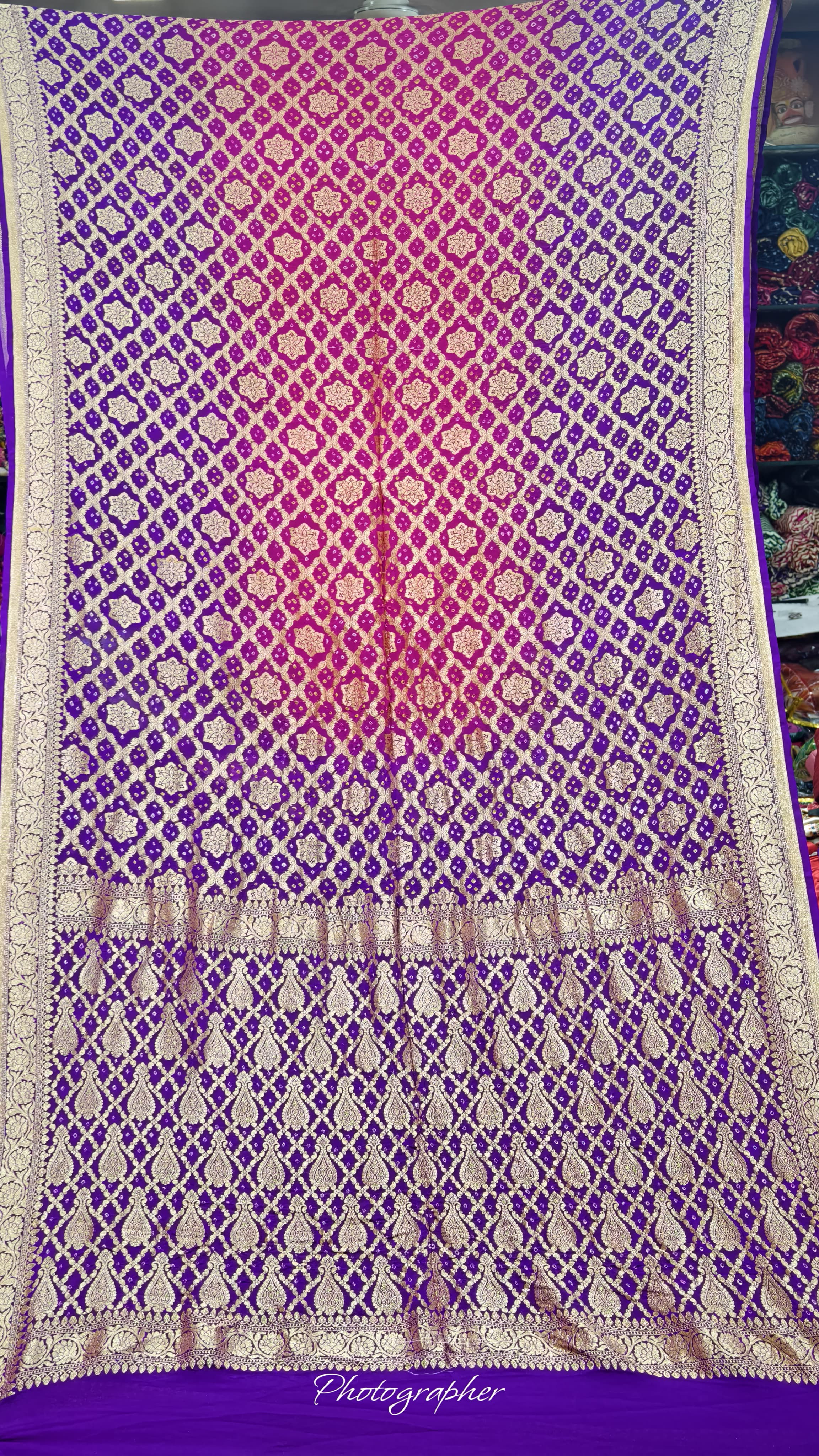 Pure Banarasi Georgette Real Neem Zari Upada Saree