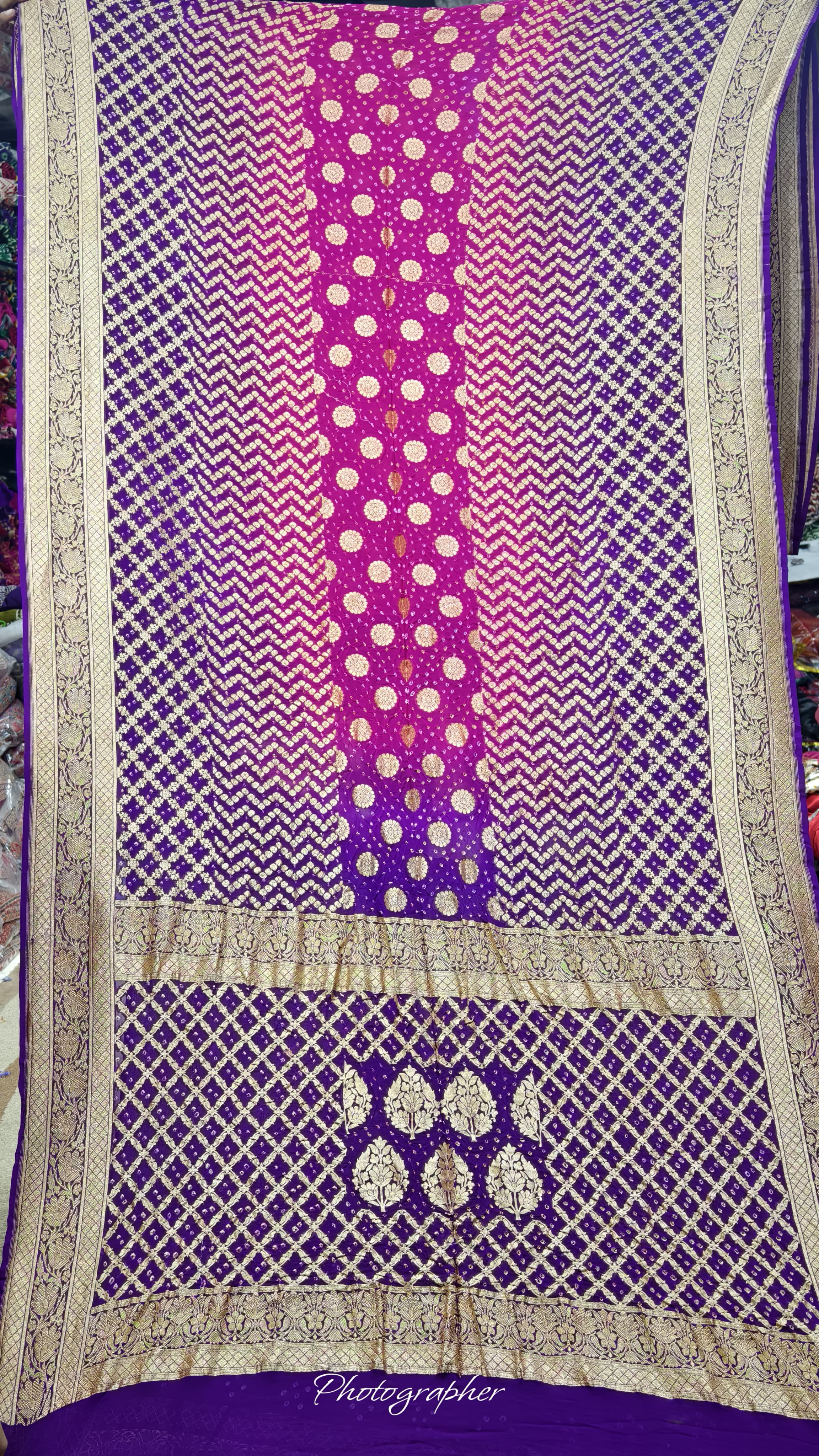 Pure Banarasi Georgette Real Neem Zari Upada Saree
