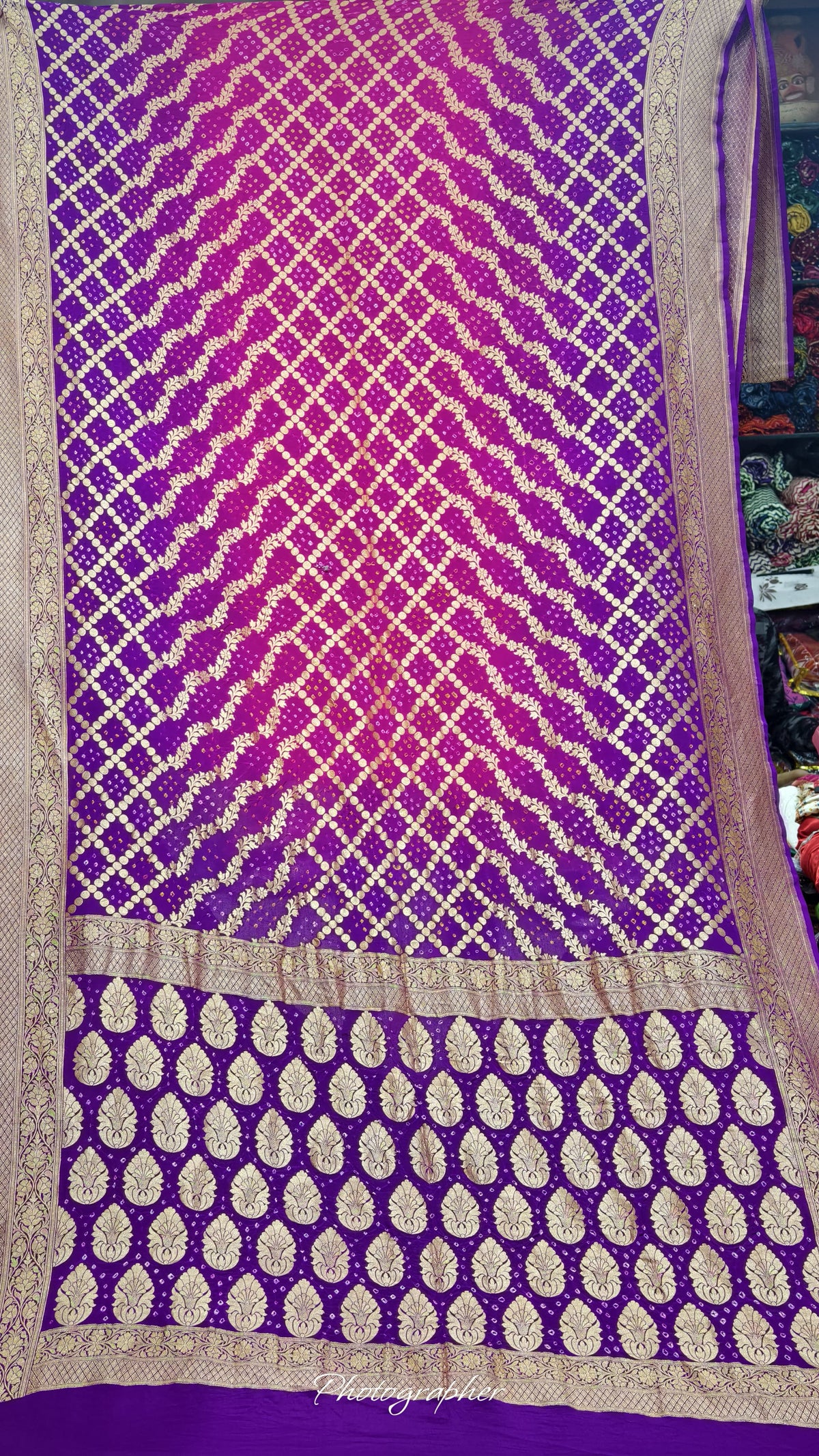 Pure Banarasi Georgette Real Neem Zari Upada Saree