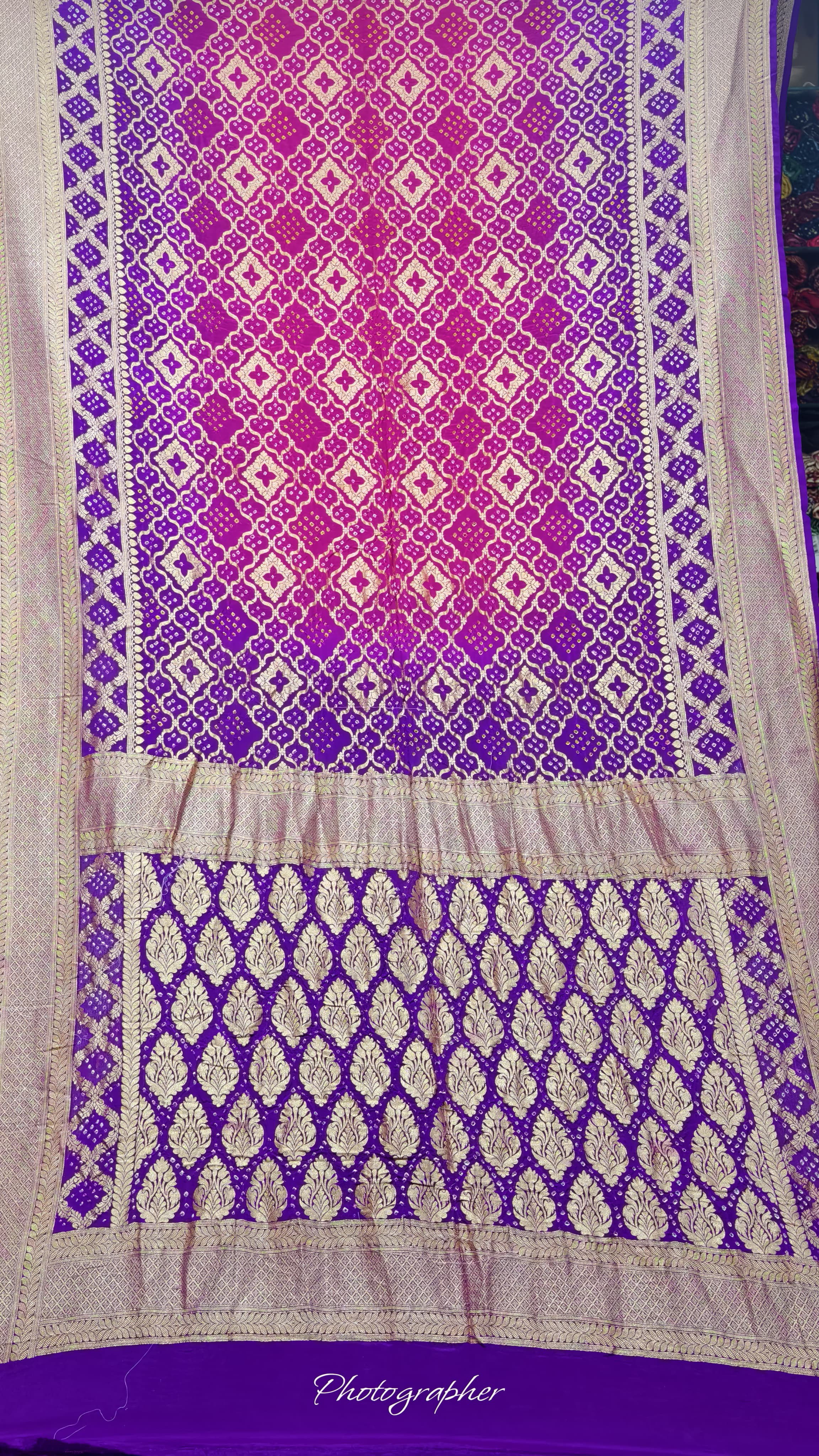 Pure Banarasi Georgette Real Neem Zari Upada Saree