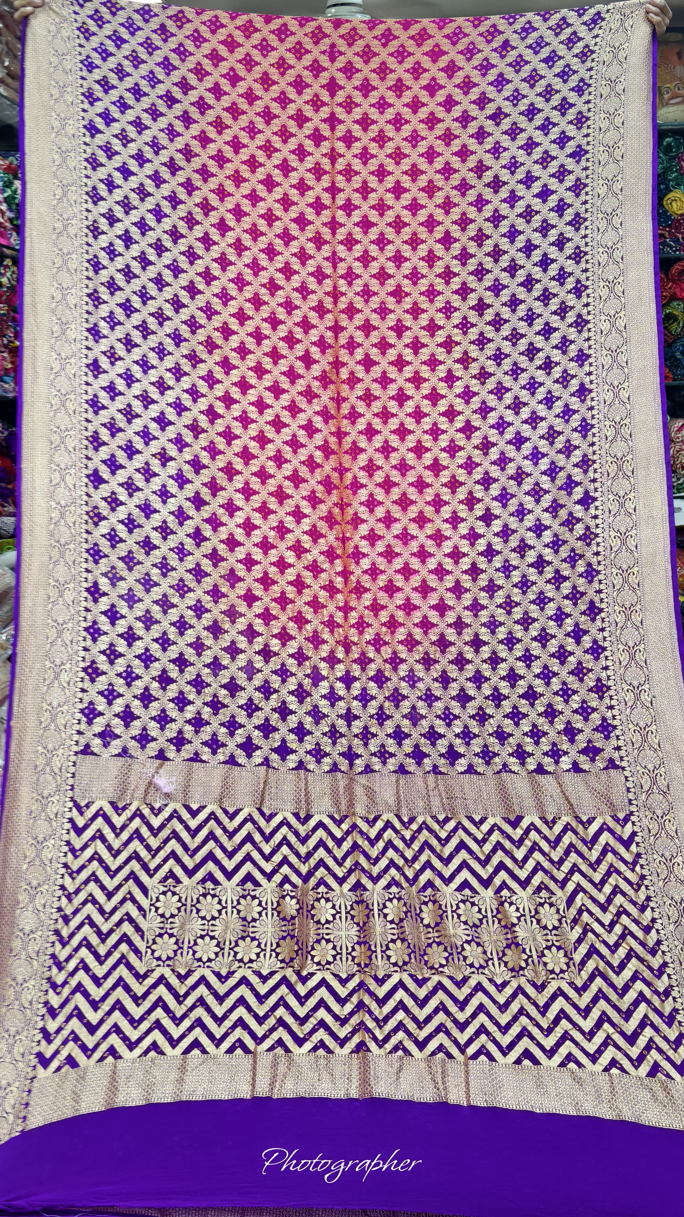 Pure Banarasi Georgette Real Neem Zari Upada Saree