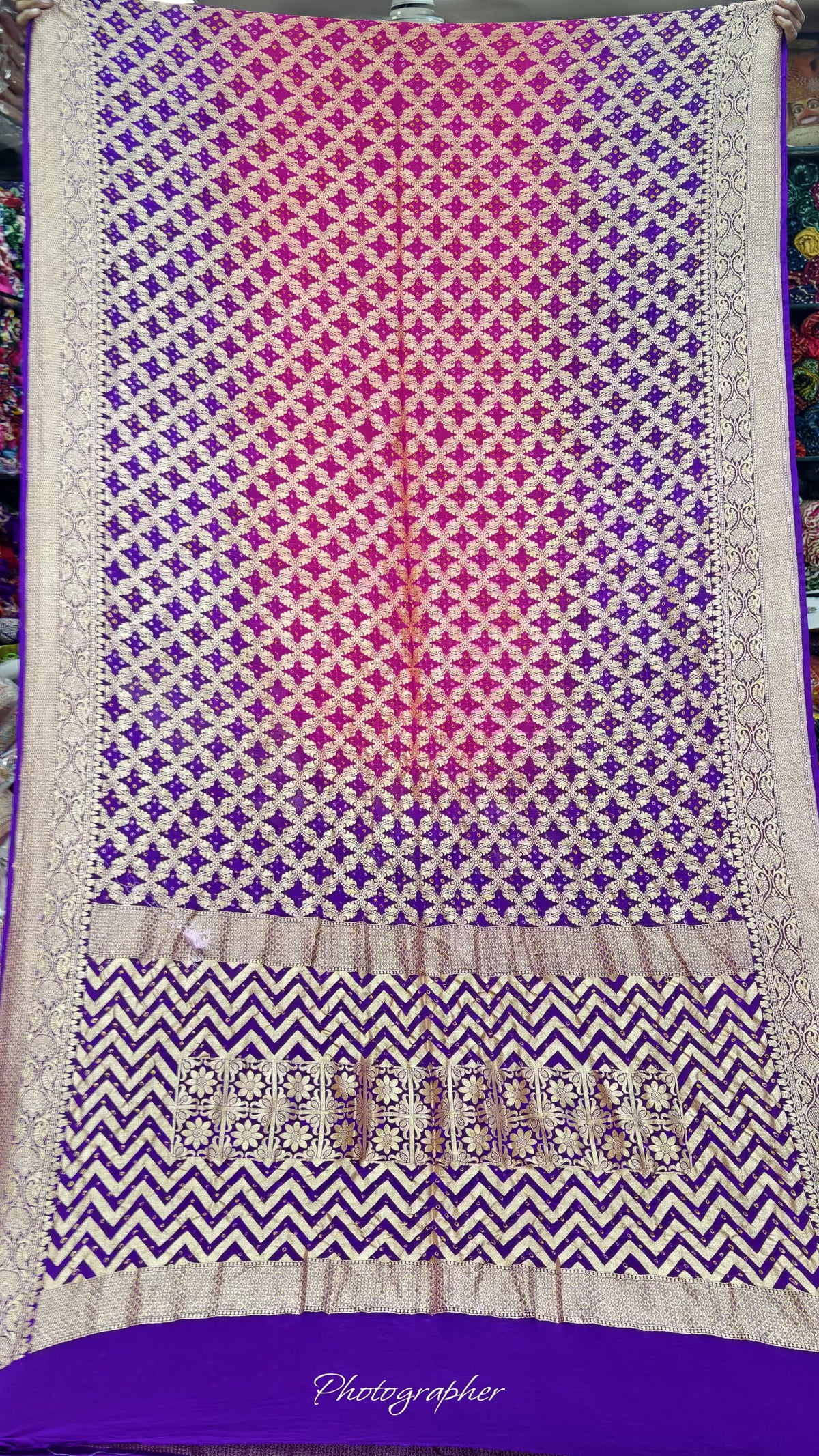 Pure Banarasi Georgette Real Neem Zari Upada Saree