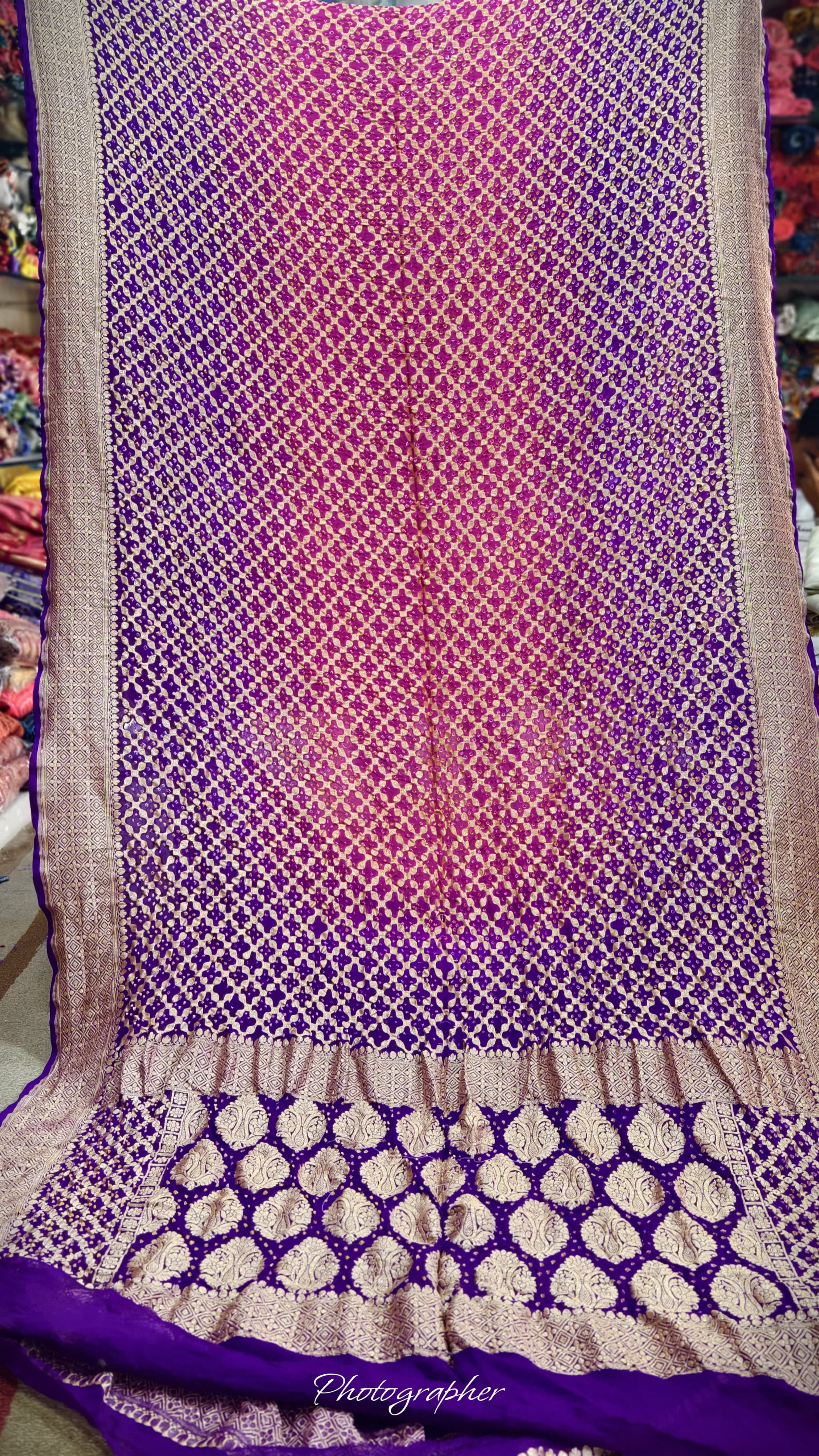Pure Banarasi Georgette Real Neem Zari Upada Saree