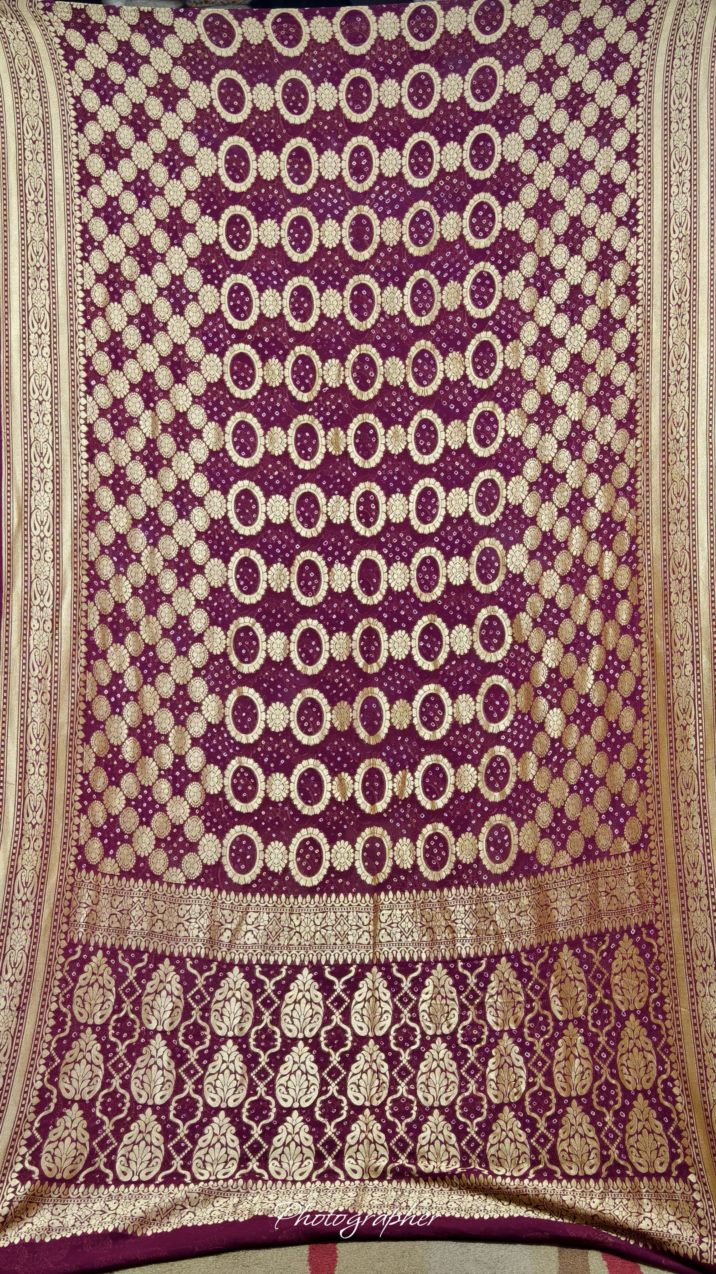 Pure Banarasi Georgette Real Neem Zari Upada Saree