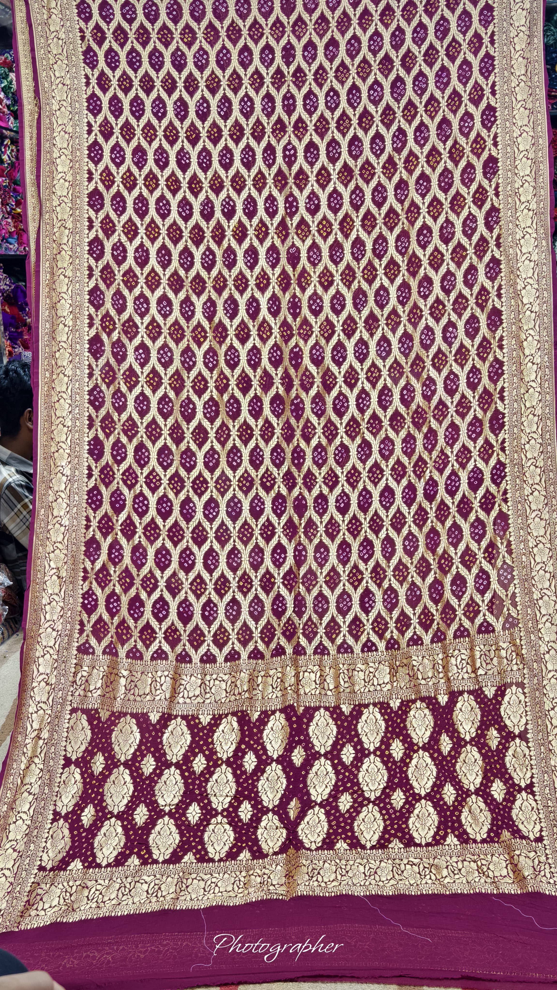Pure Banarasi Georgette Real Neem Zari Upada Saree