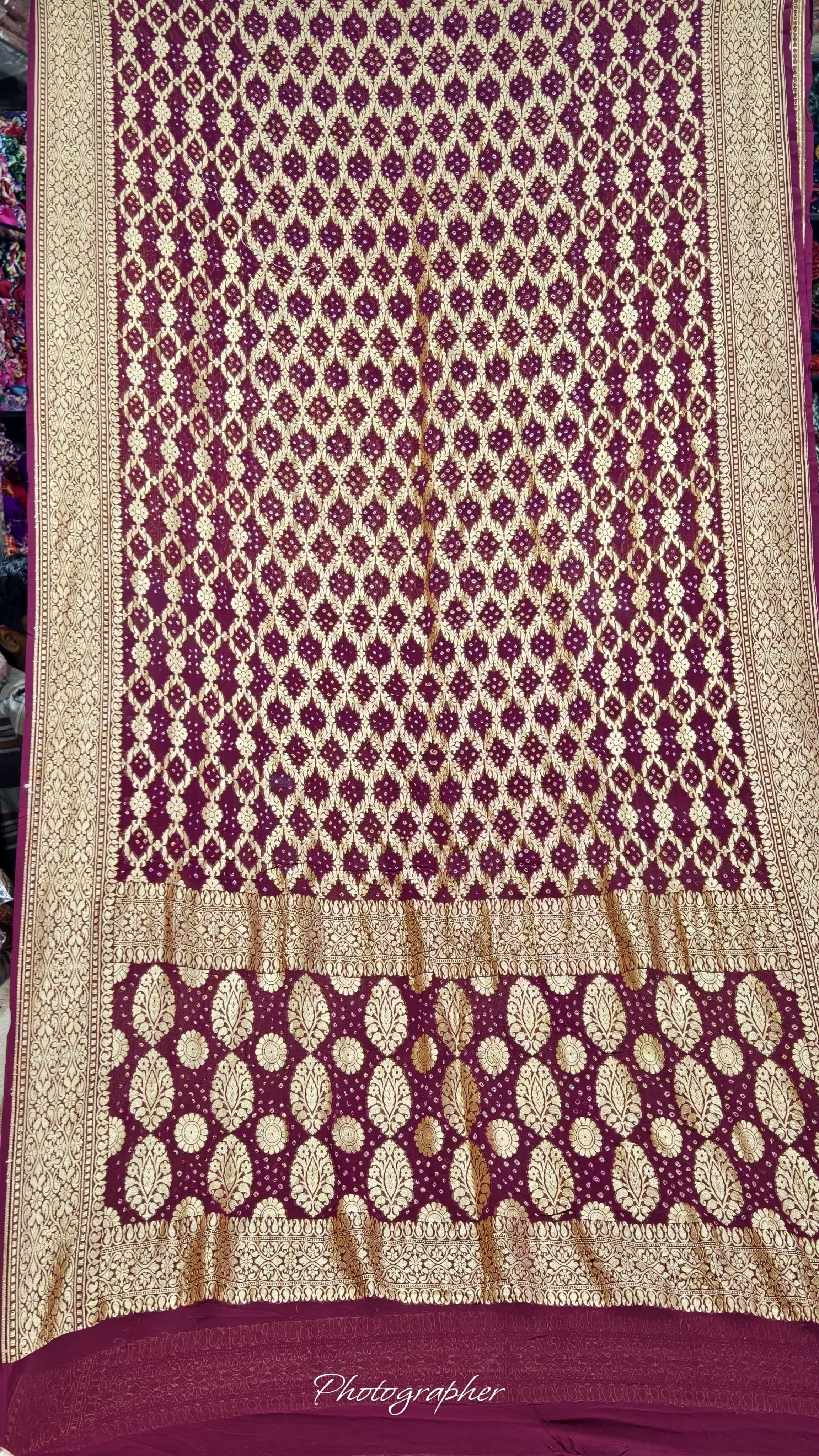 Pure Banarasi Georgette Real Neem Zari Upada Saree