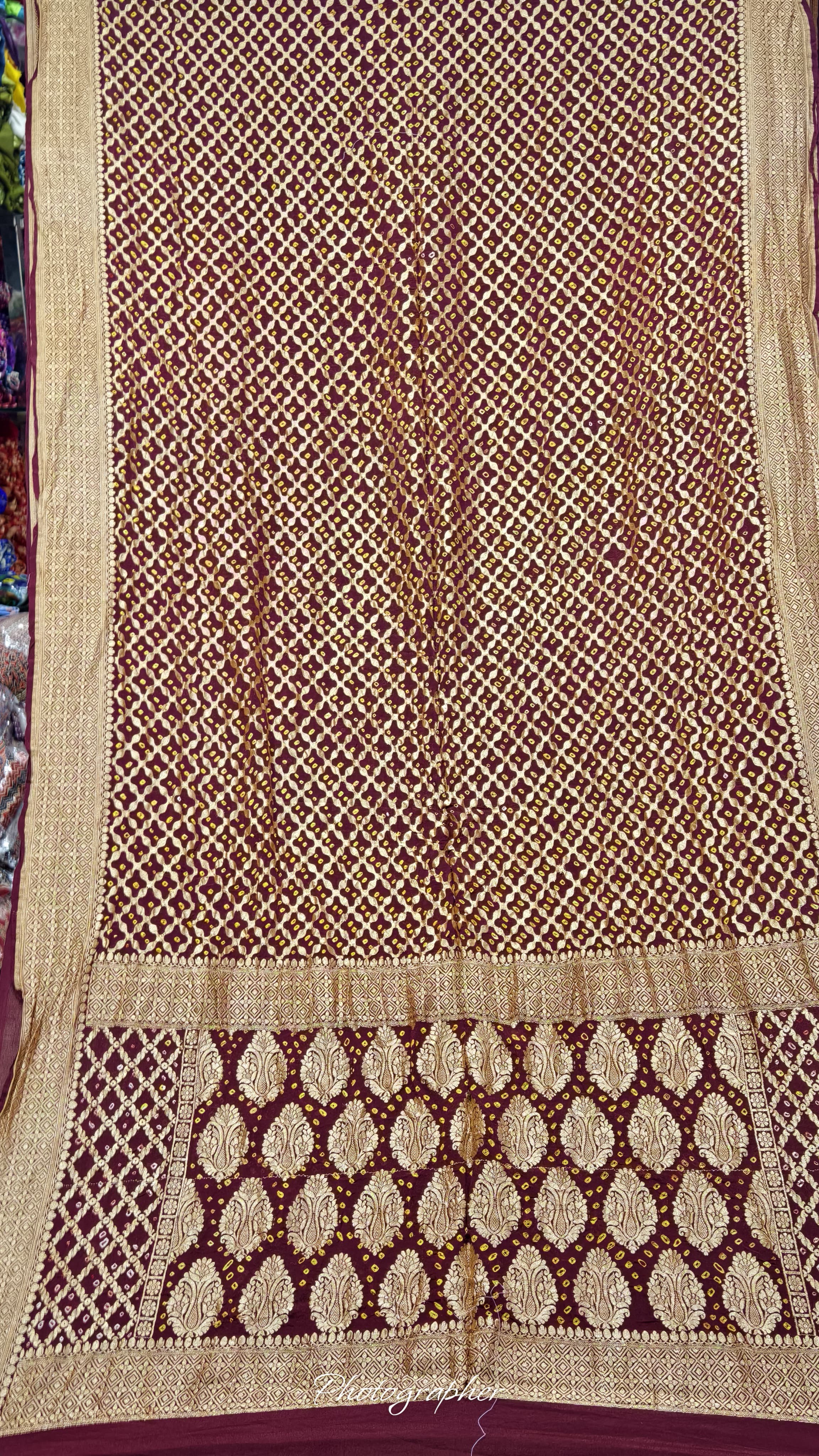 Pure Banarasi Georgette Real Neem Zari Upada Saree