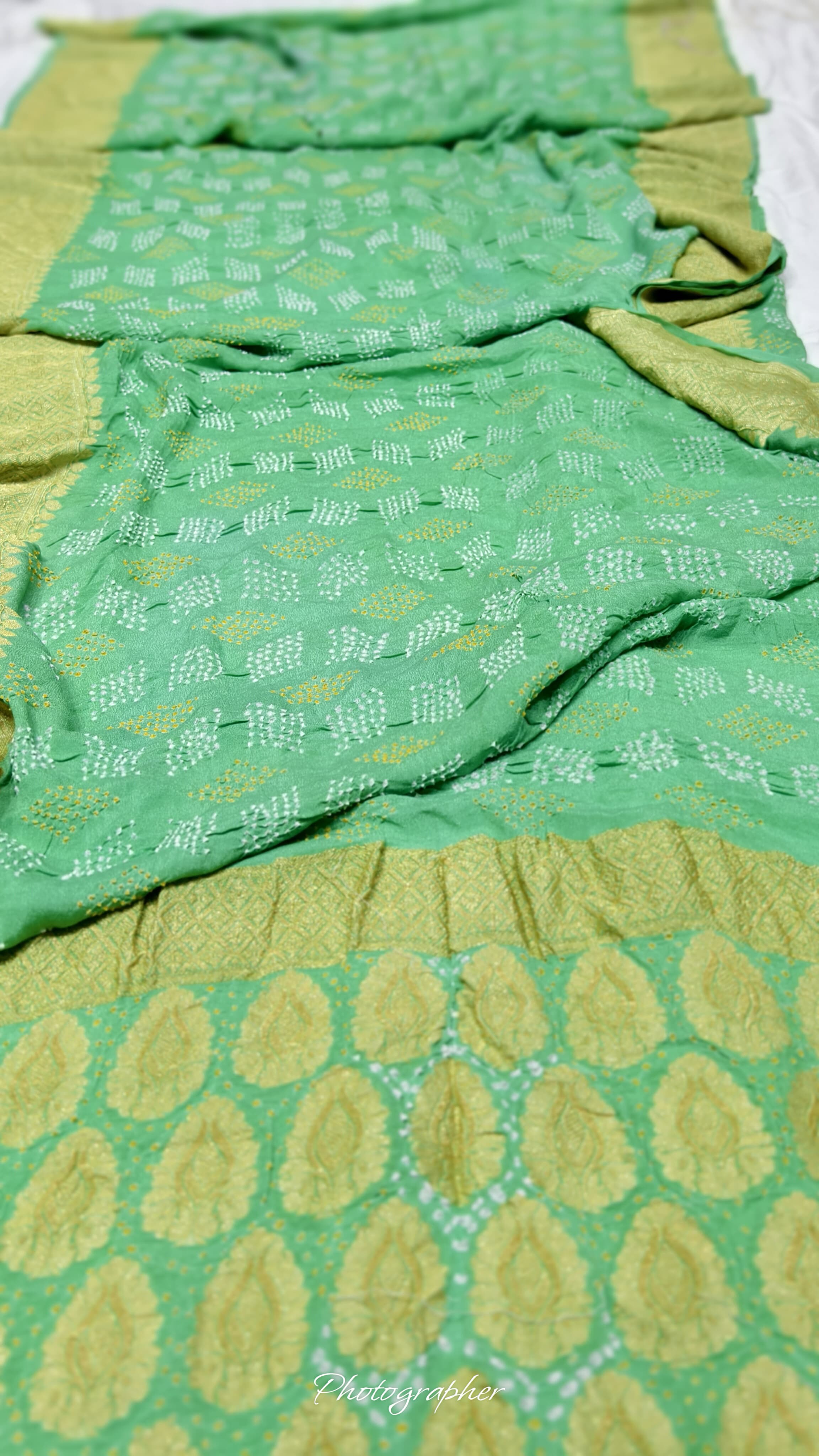 Pure Banarasi Original Georgette Fabric with Pure Hand Rai Bandej Saree