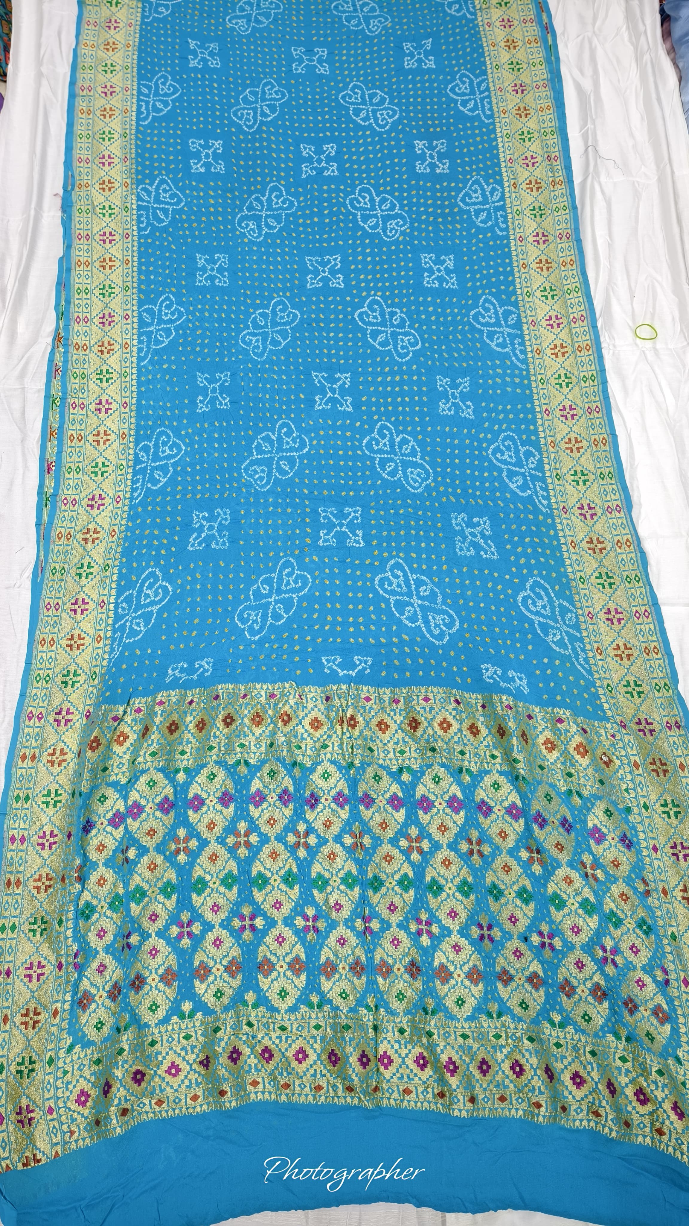 Pure Banarasi Original Georgette Fabric with Pure Hand Rai Bandej Saree