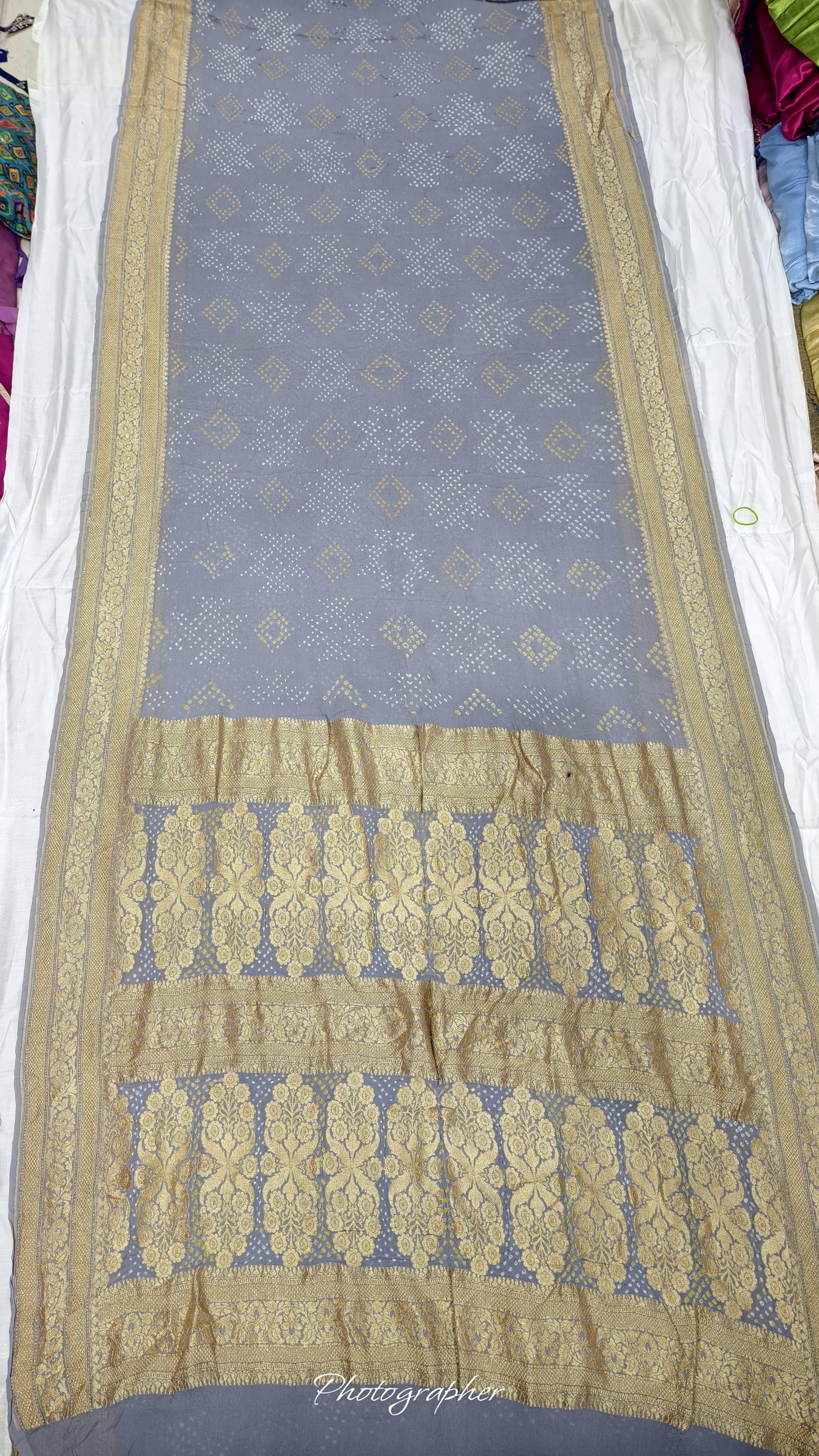 Pure Banarasi Original Georgette Fabric with Pure Hand Rai Bandej Saree