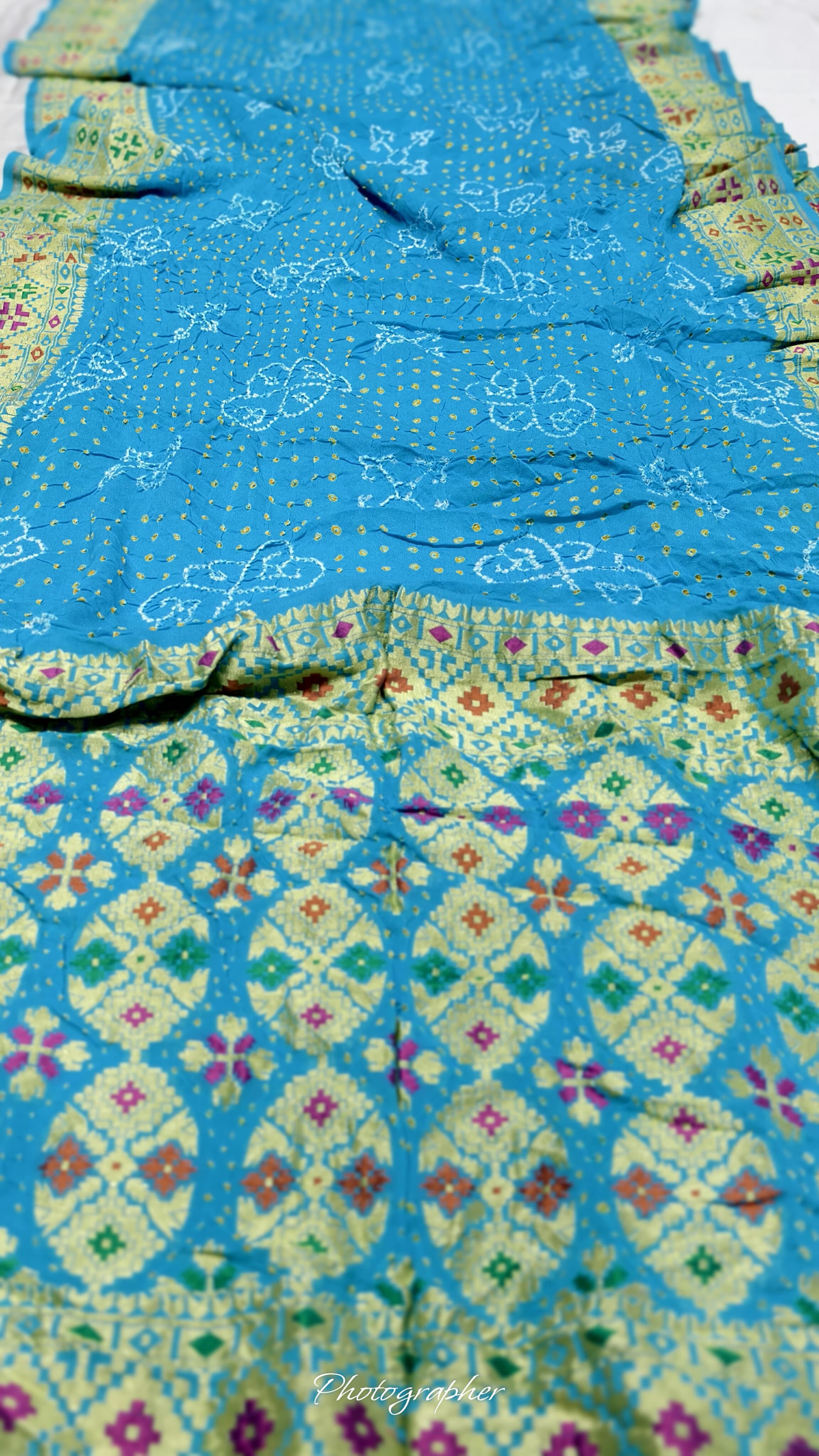 Pure Banarasi Original Georgette Fabric with Pure Hand Rai Bandej Saree