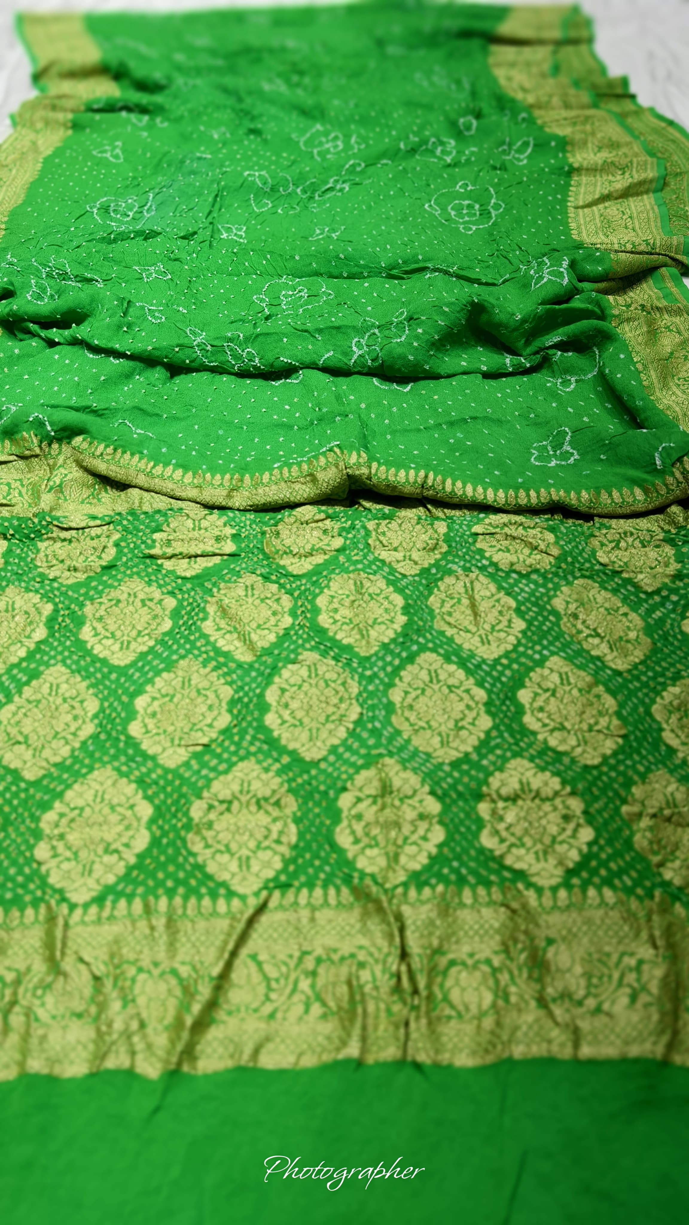 Pure Banarasi Original Georgette Fabric with Pure Hand Rai Bandej Saree