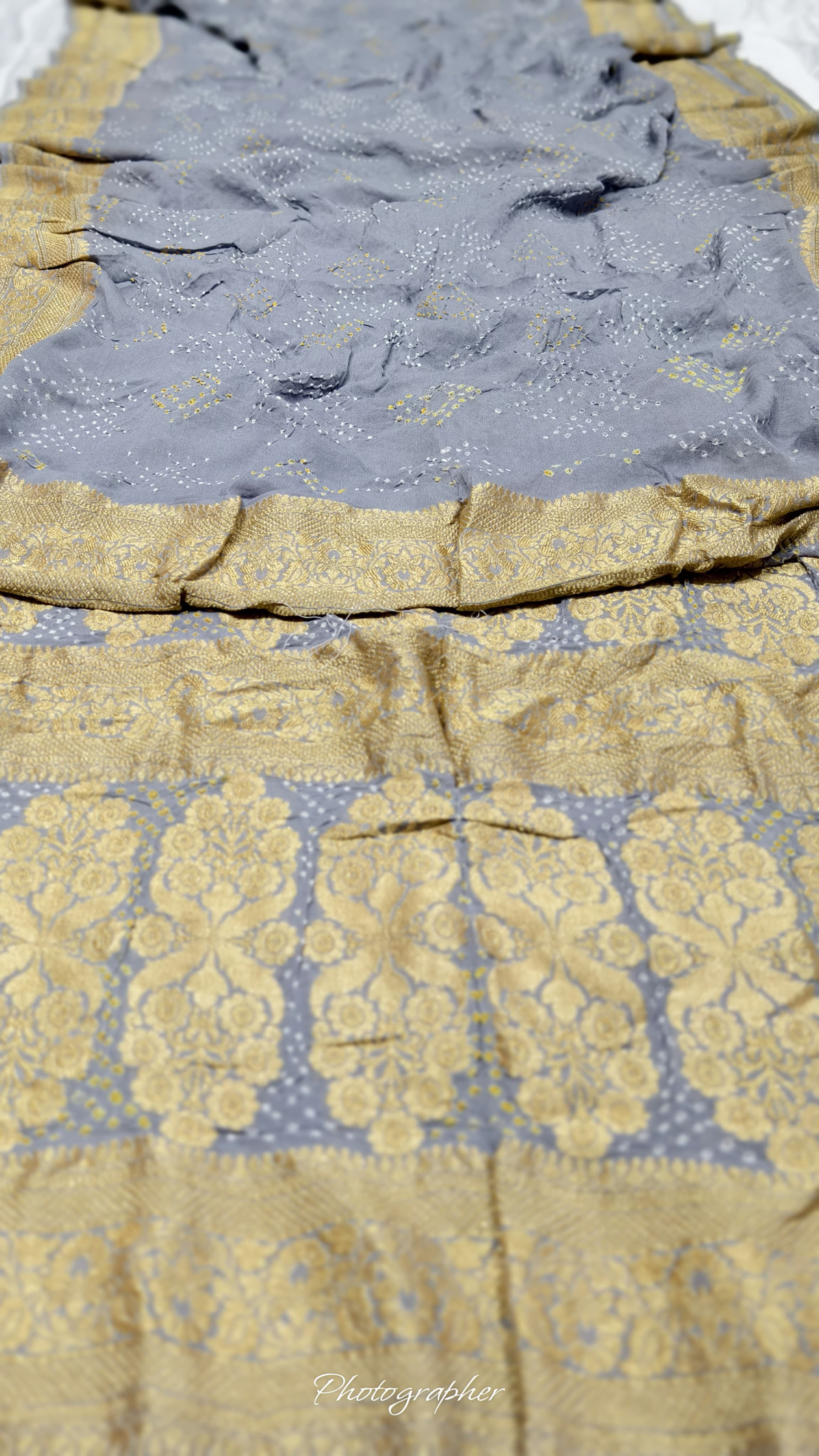 Pure Banarasi Original Georgette Fabric with Pure Hand Rai Bandej Saree