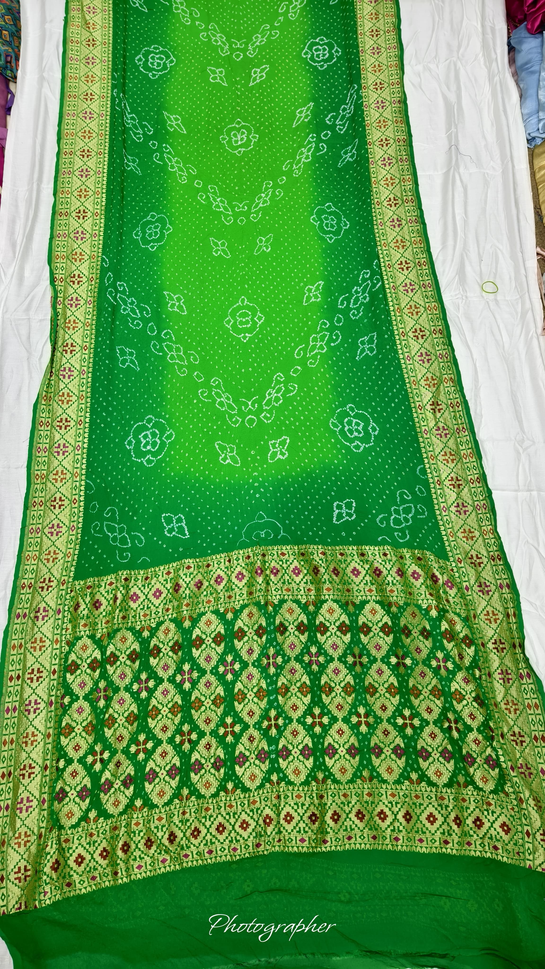 Pure Banarasi Original Georgette Fabric with Pure Hand Rai Bandej Saree