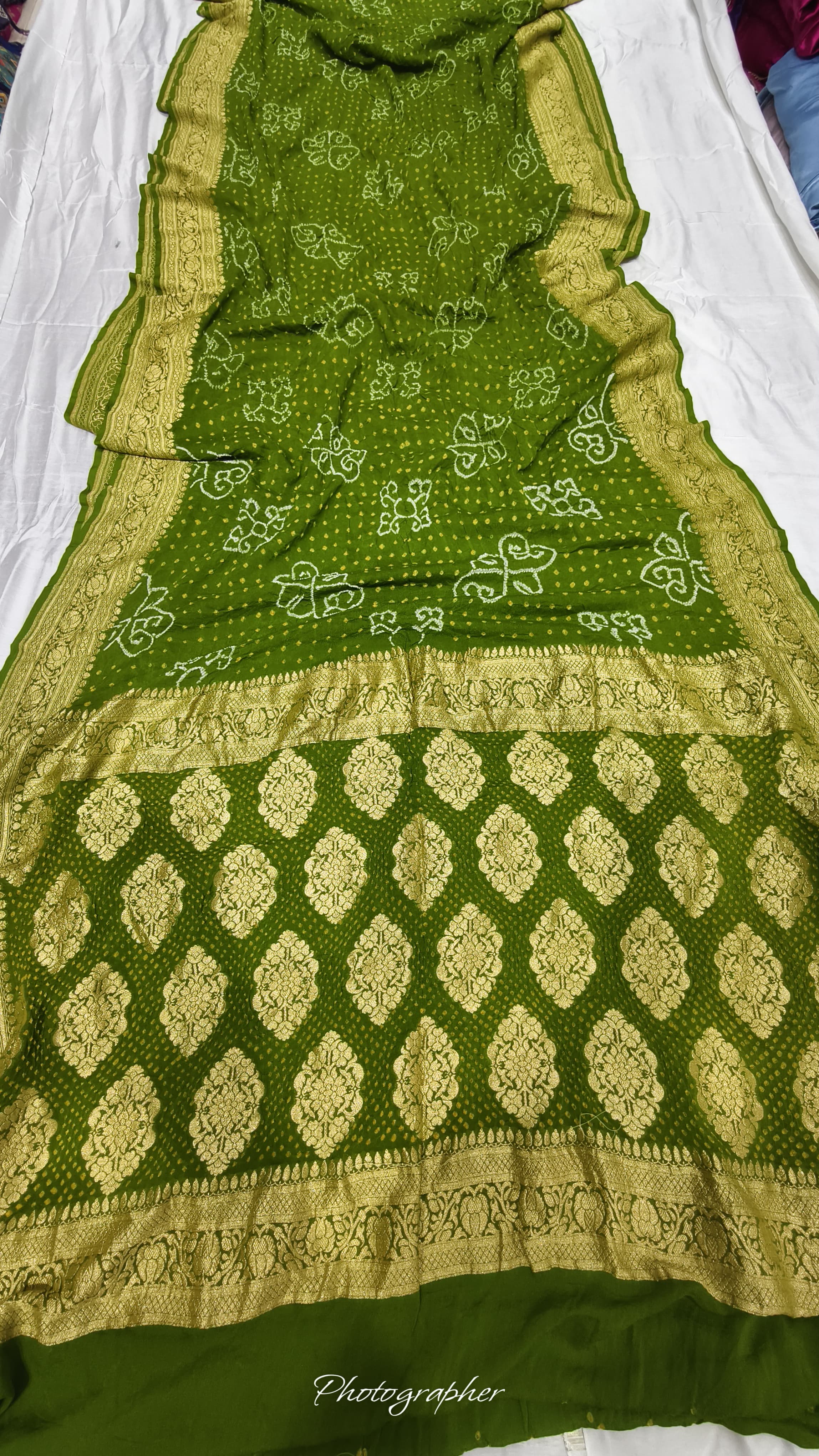 Pure Banarasi Original Georgette Fabric with Pure Hand Rai Bandej Saree