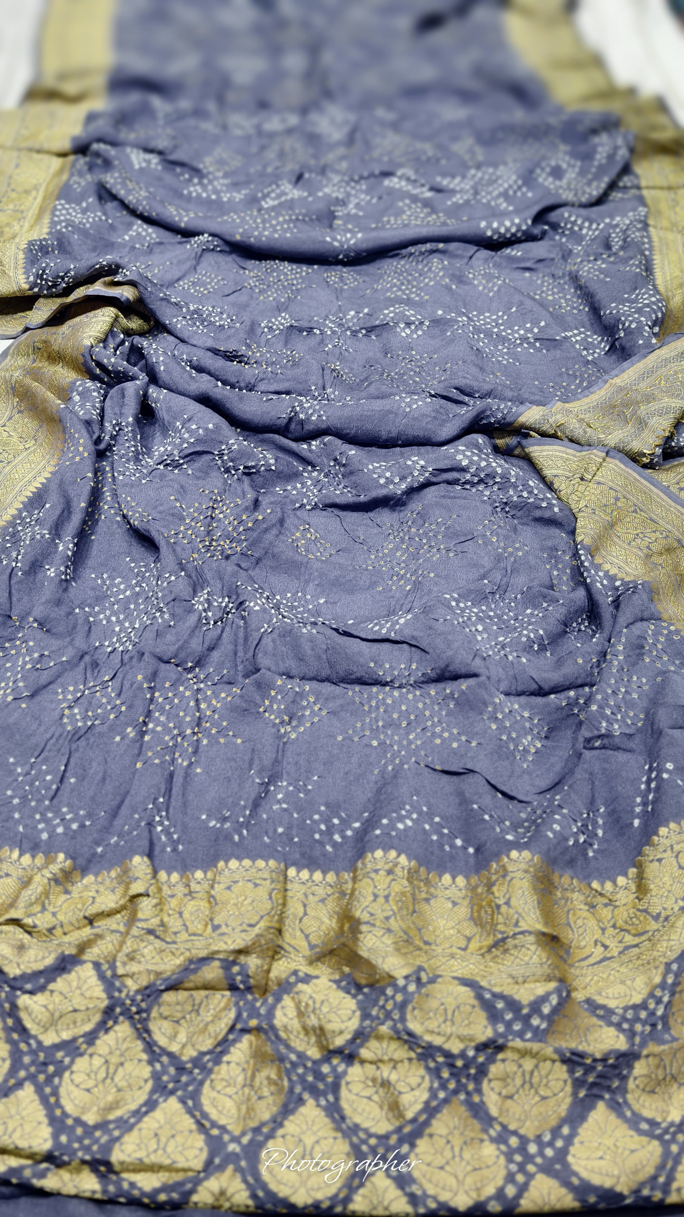 Pure Banarasi Original Georgette Fabric with Pure Hand Rai Bandej Saree