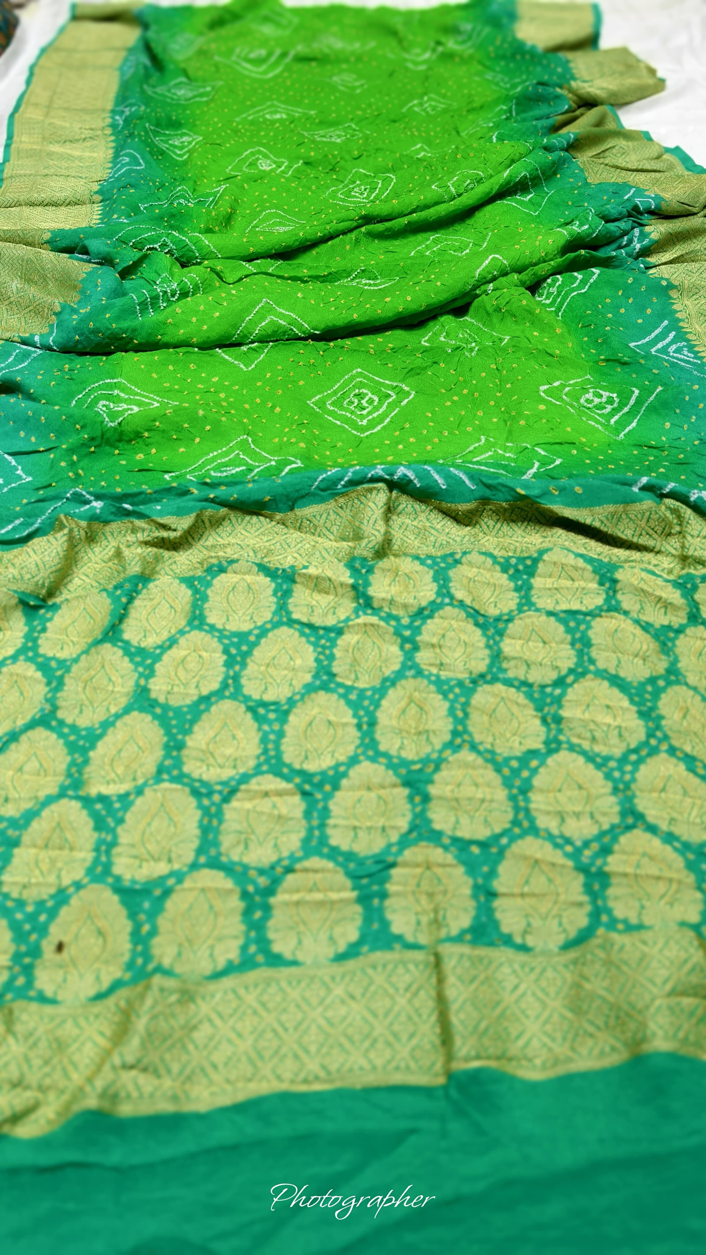 Pure Banarasi Original Georgette Fabric with Pure Hand Rai Bandej Saree
