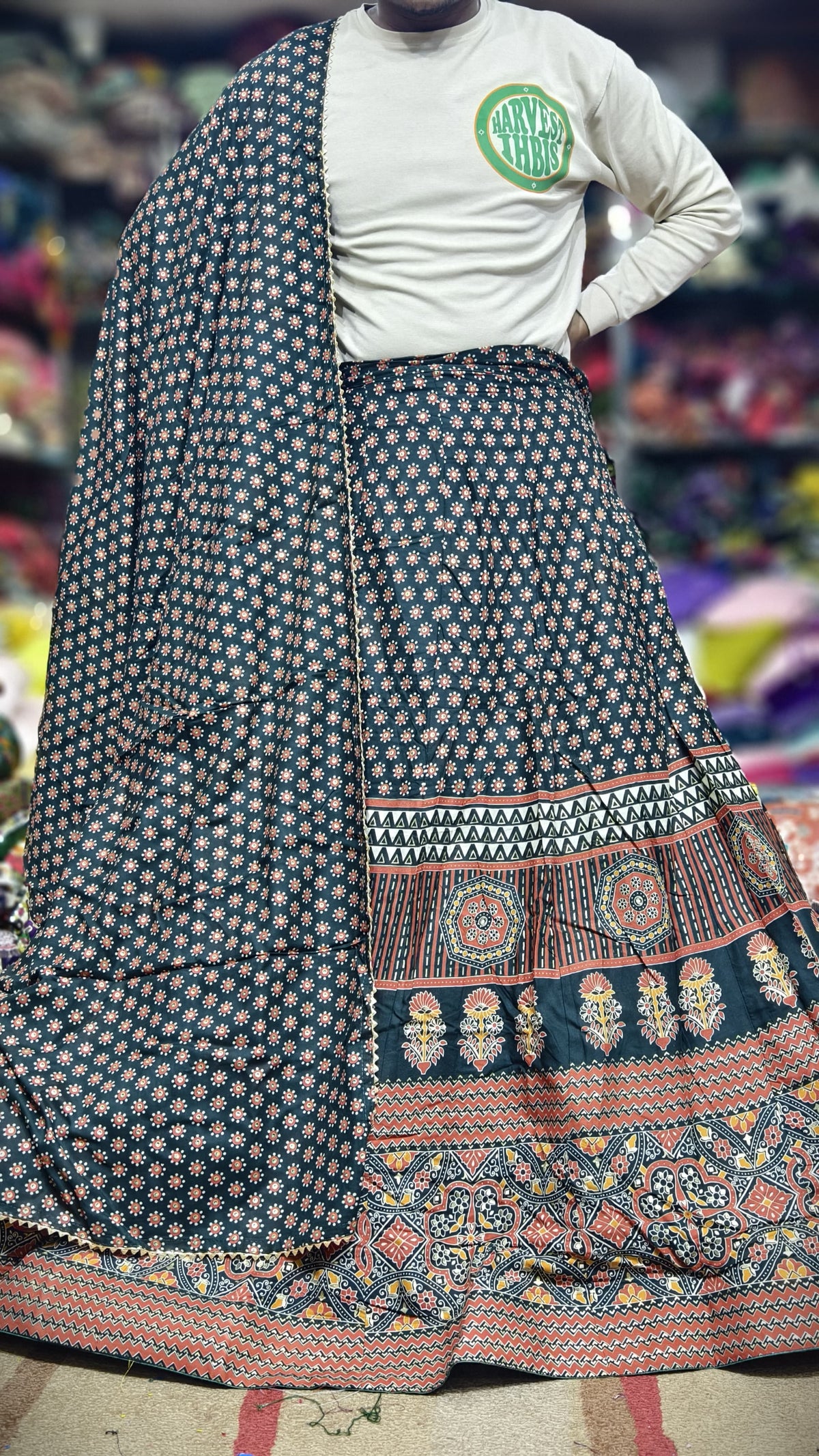Pure Cotton Ajrakhi Print Full 3-Piece Set