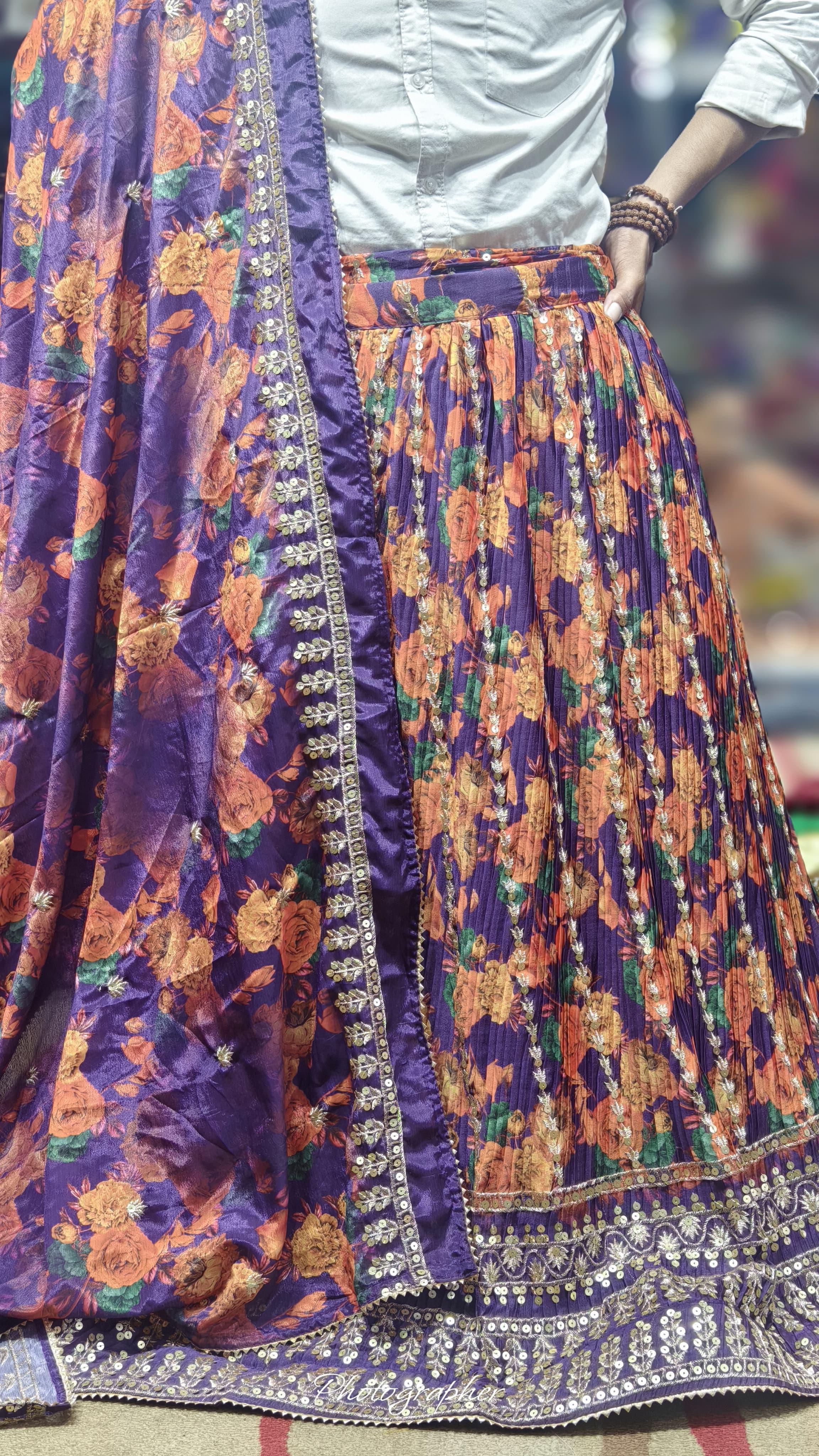 Pure Dolla Silk Chaniya Choli with Viving Foil Concept