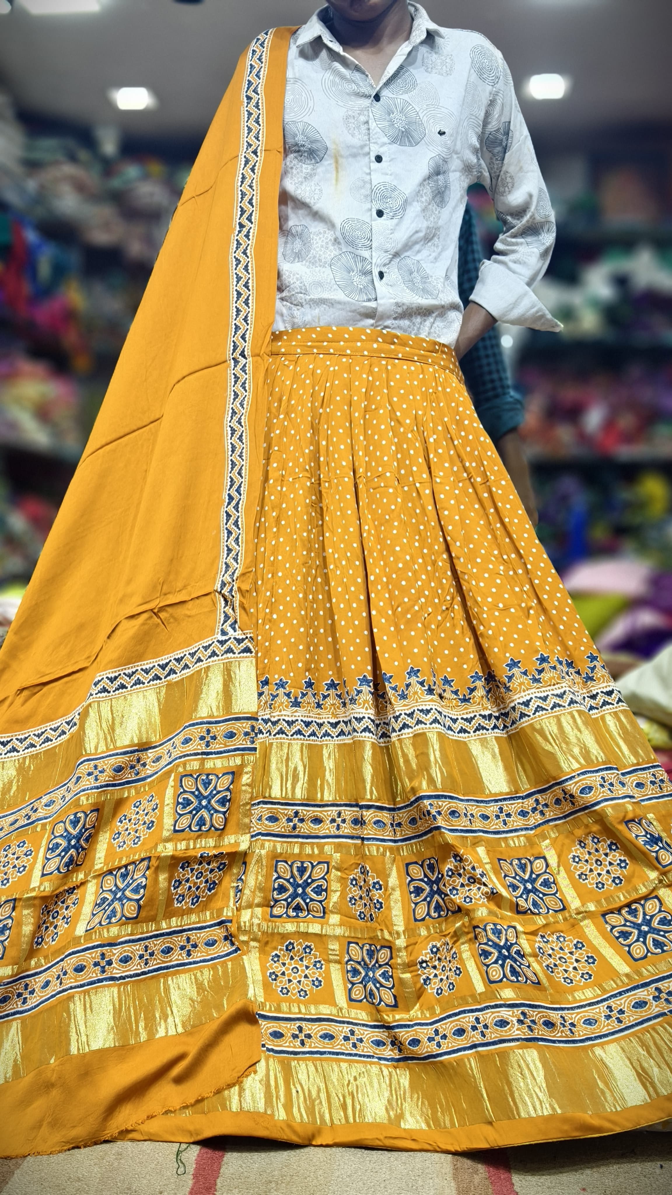 Pure Gaji Silk Chaniya Choli with Heavy Lagdi Pallu