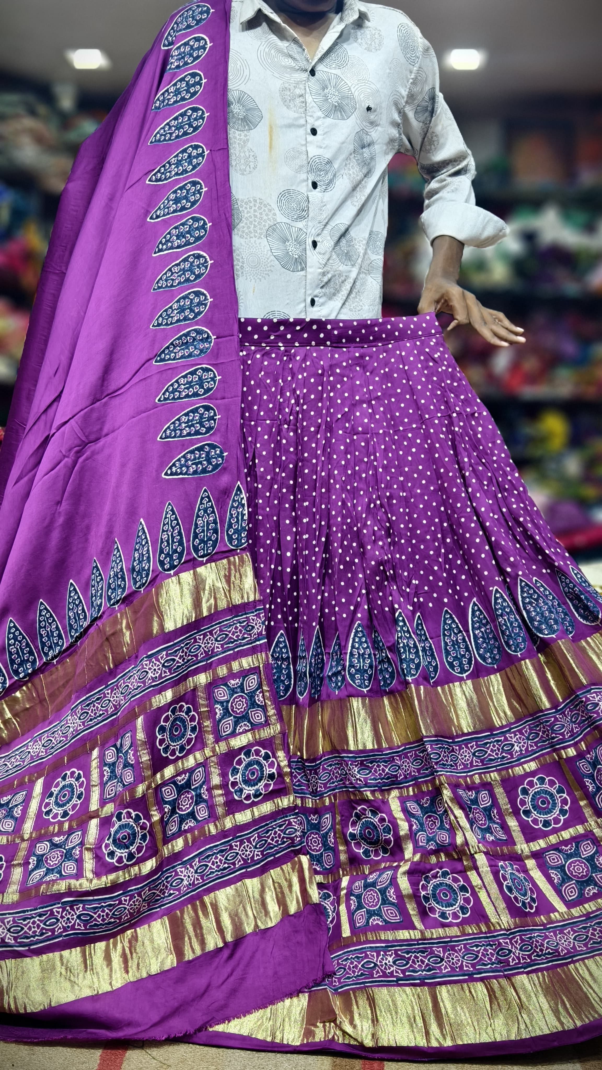 Pure Gaji Silk Chaniya Choli with Heavy Lagdi Pallu