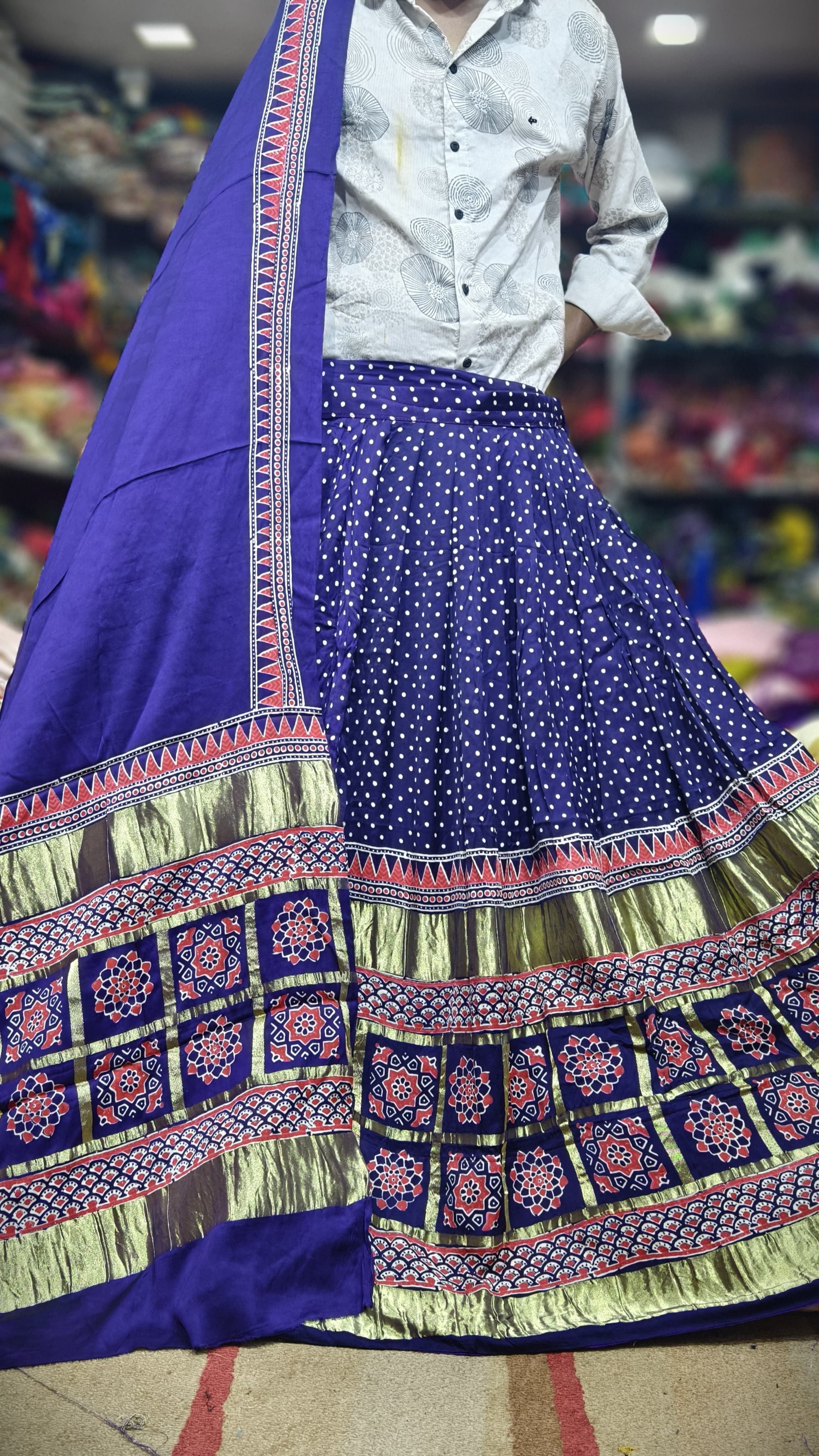 Pure Gaji Silk Chaniya Choli with Heavy Lagdi Pallu