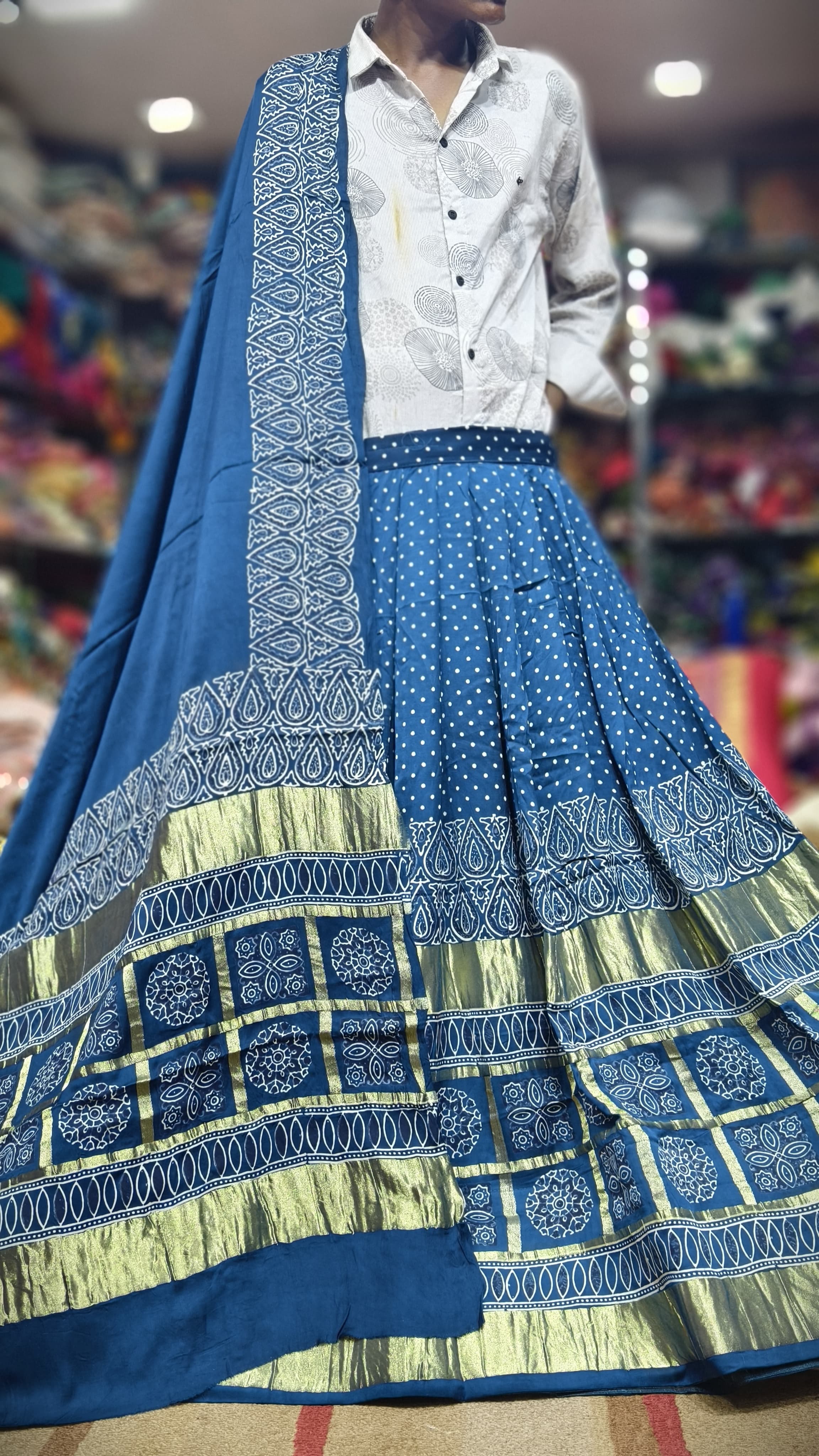 Pure Gaji Silk Chaniya Choli with Heavy Lagdi Pallu