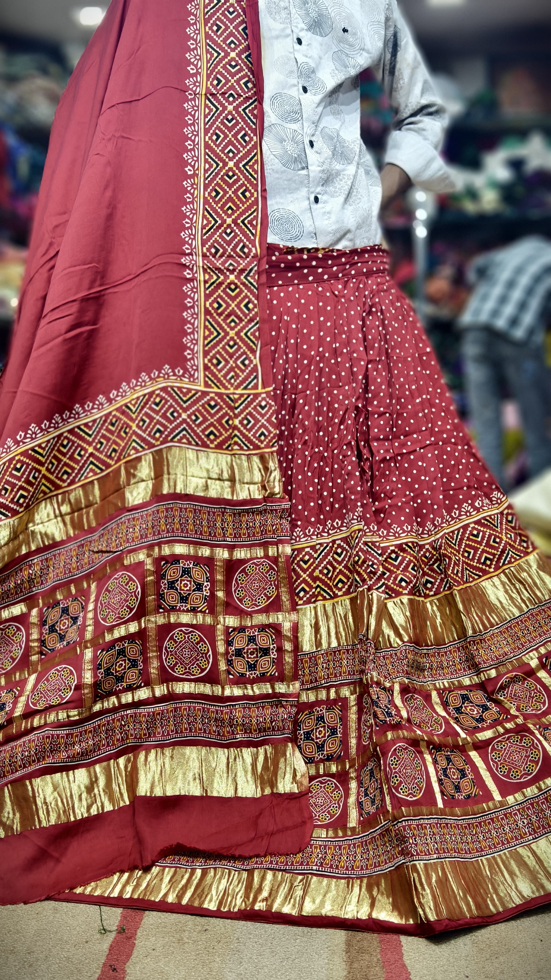 Pure Gaji Silk Chaniya Choli with Heavy Lagdi Pallu