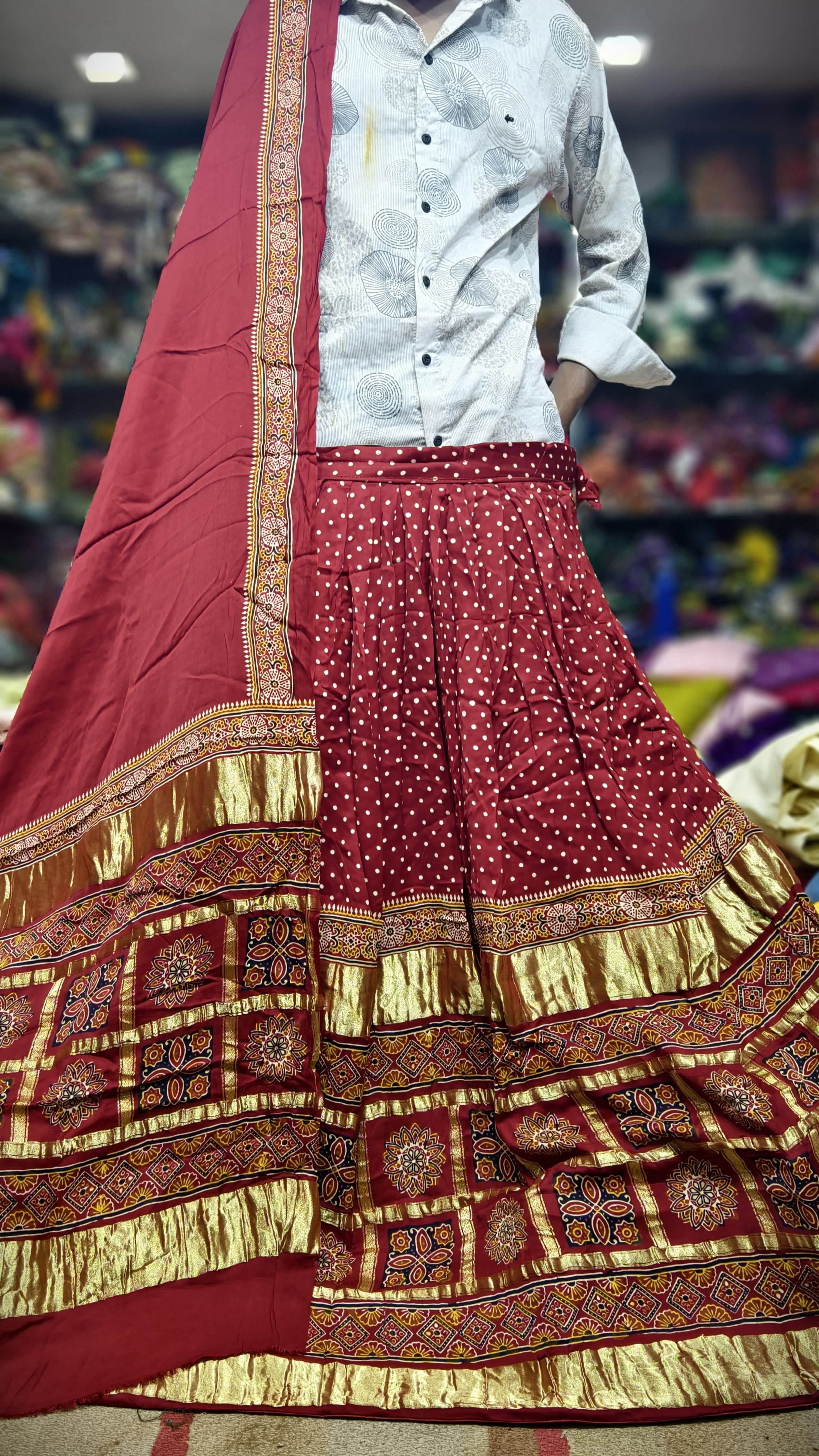 Pure Gaji Silk Chaniya Choli with Heavy Lagdi Pallu