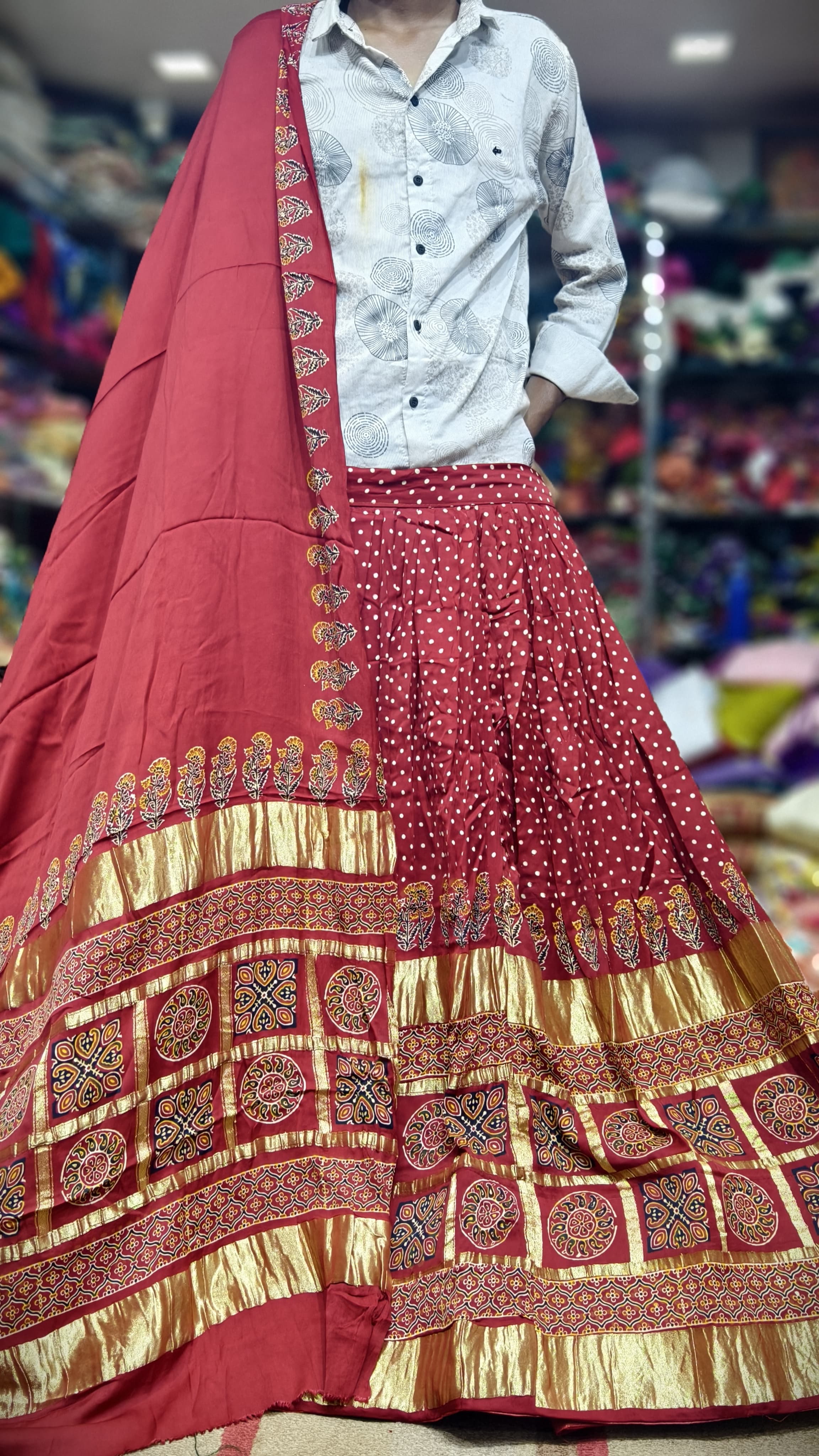 Pure Gaji Silk Chaniya Choli with Heavy Lagdi Pallu