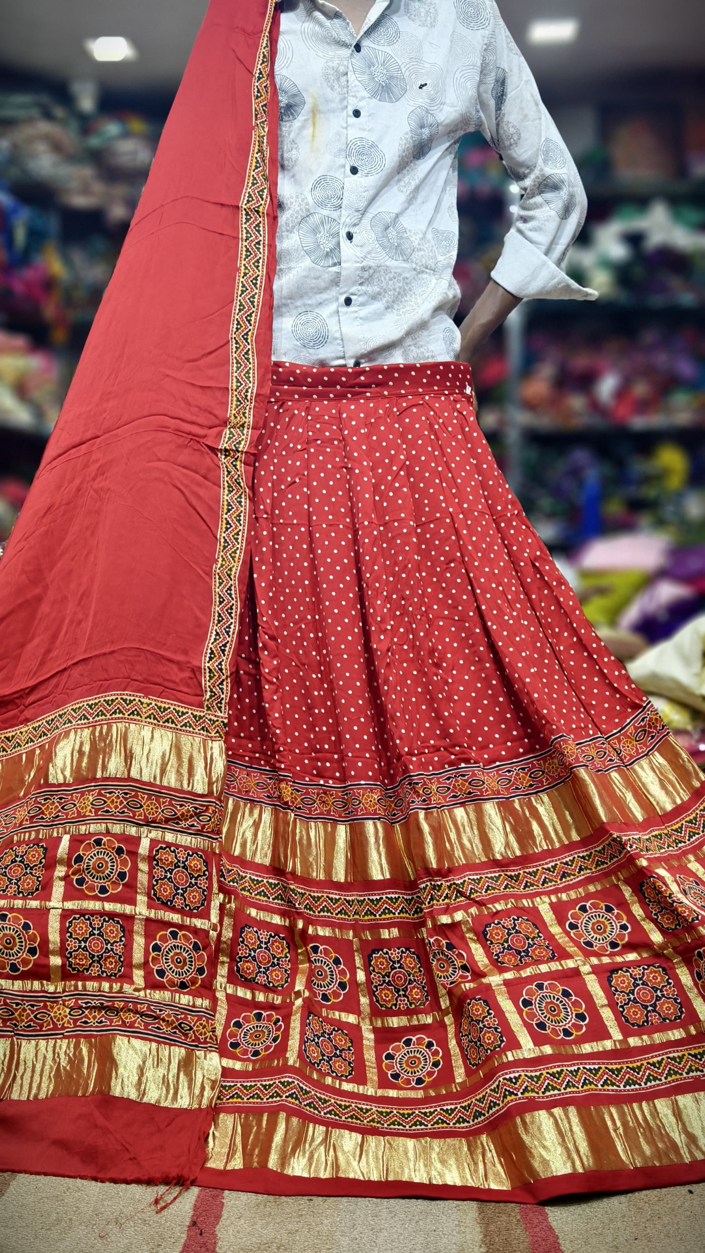 Pure Gaji Silk Chaniya Choli with Heavy Lagdi Pallu