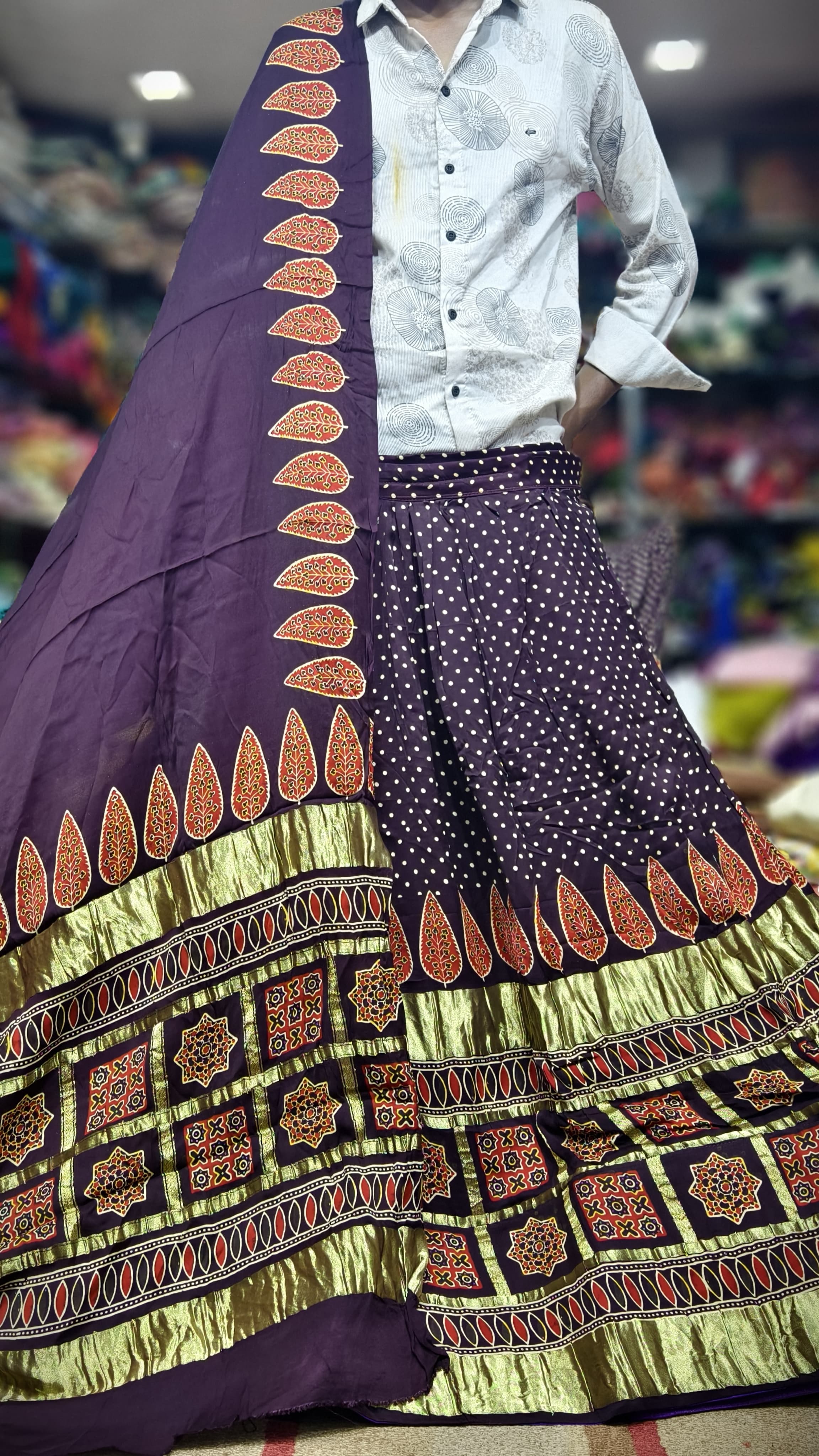 Pure Gaji Silk Chaniya Choli with Heavy Lagdi Pallu