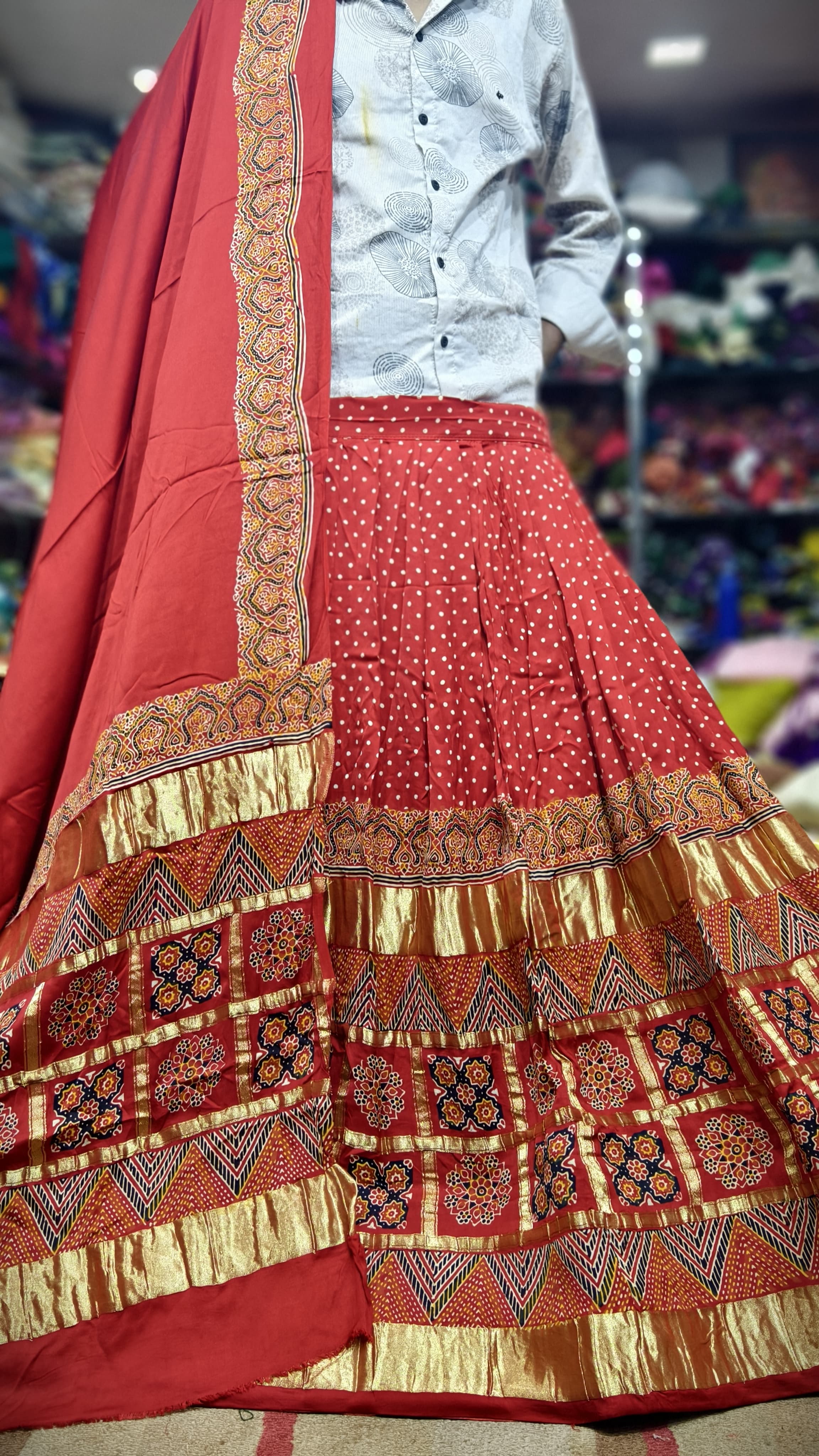 Pure Gaji Silk Chaniya Choli with Heavy Lagdi Pallu