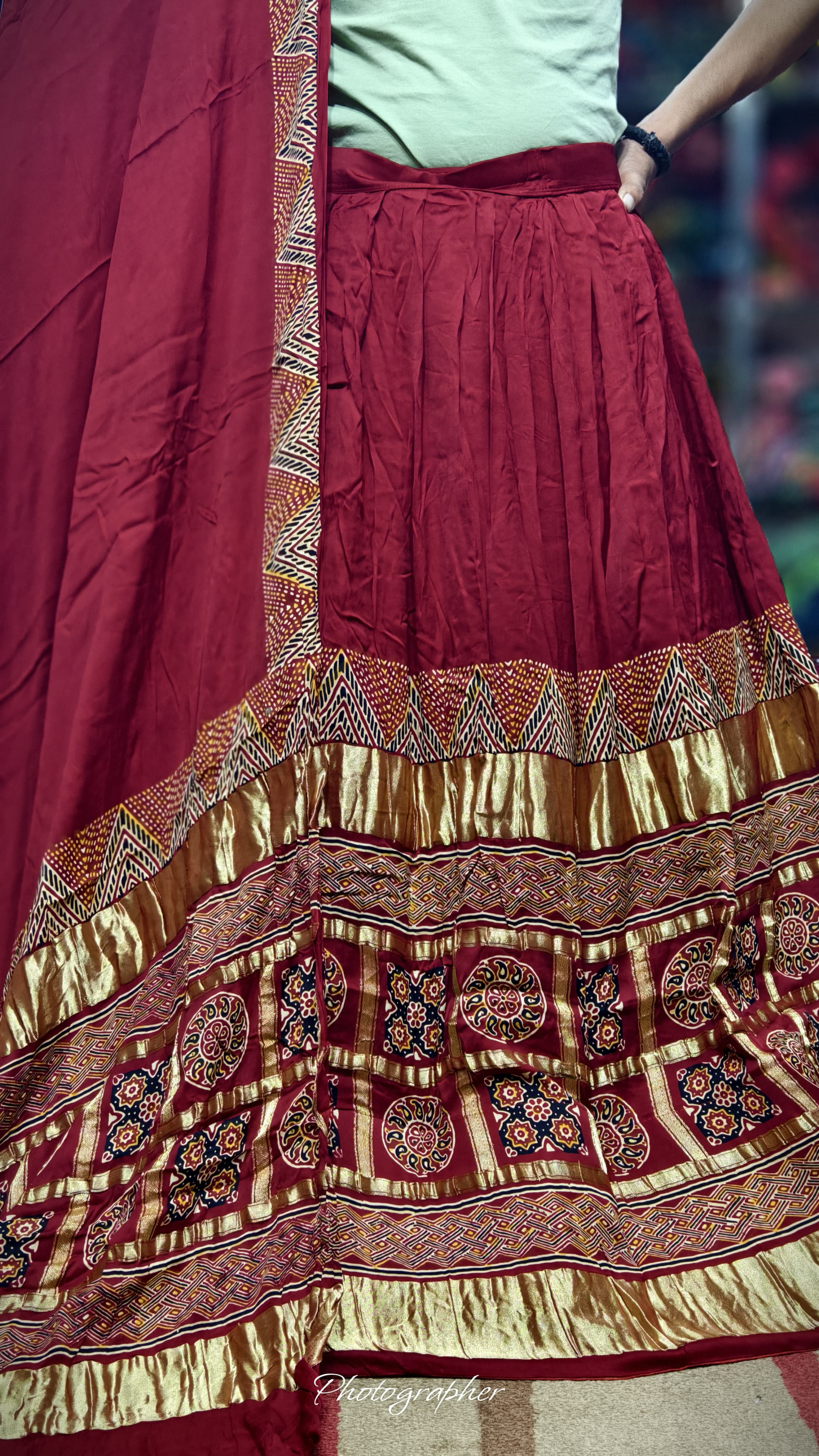 Pure Gaji Silk Chaniyacholi With Heavy Lagdi Pallu