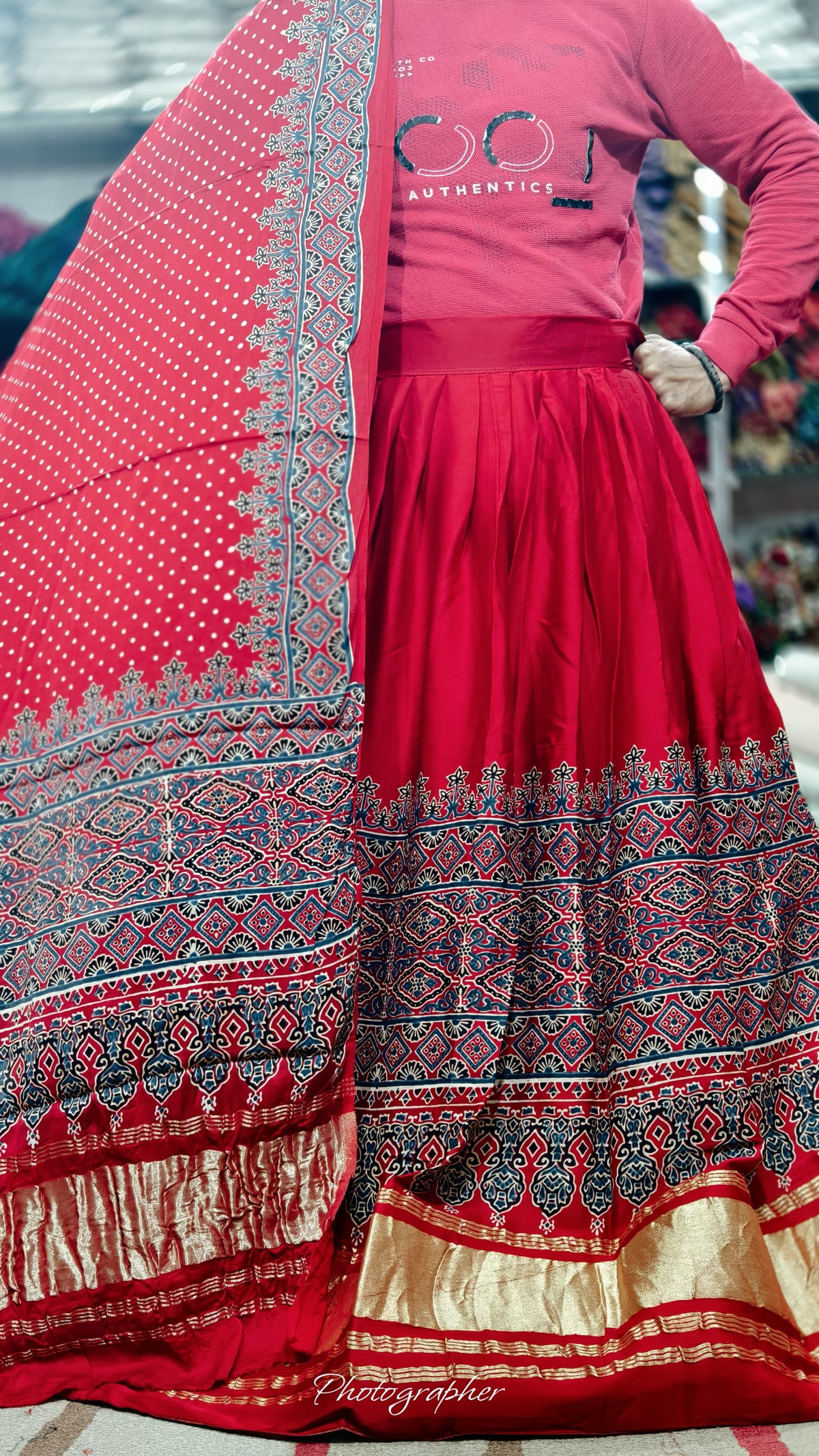 Pure Gaji Silk Chaniyacholi With Heavy Lagdi Pallu