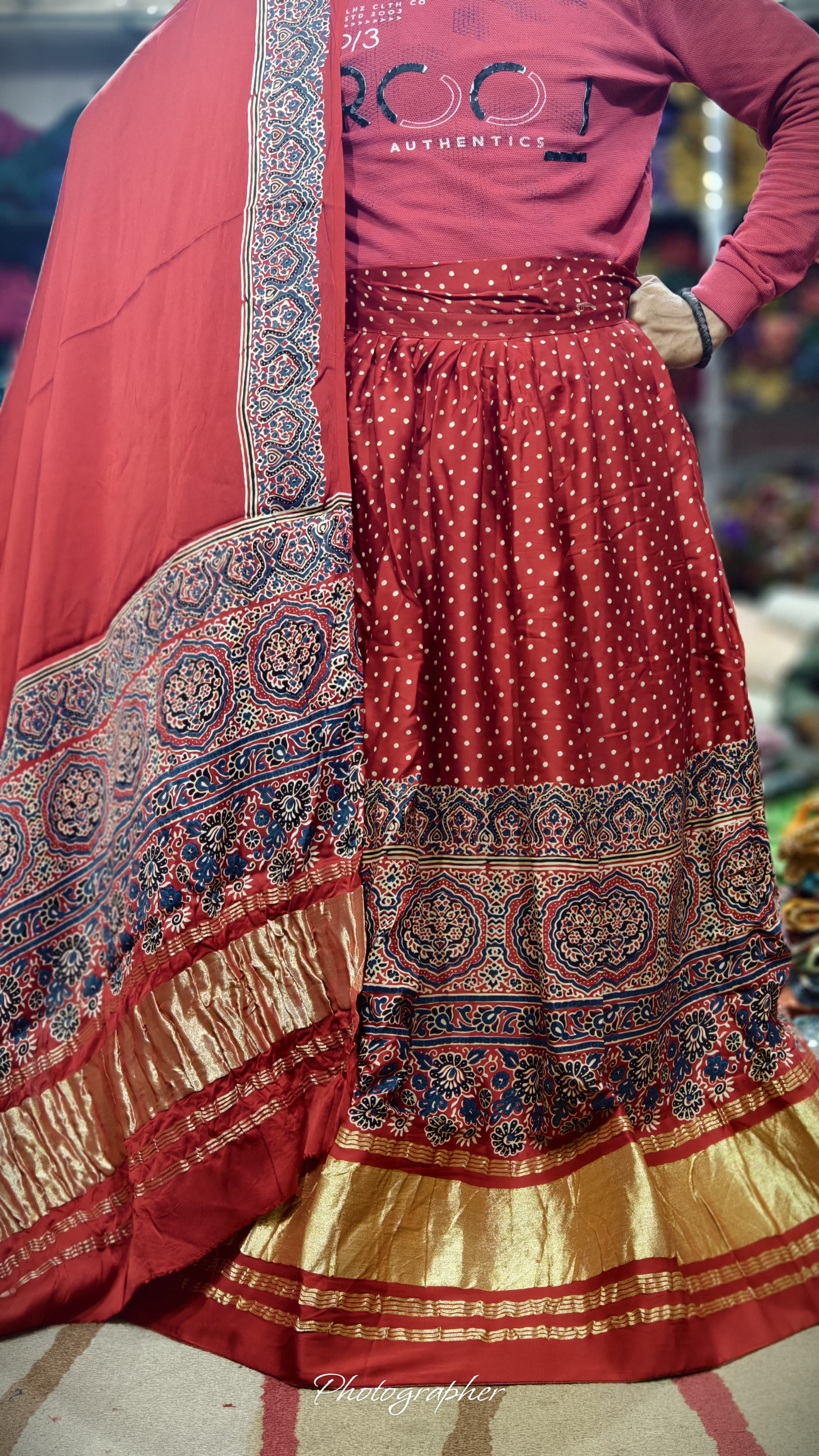 Pure Gaji Silk Chaniyacholi With Heavy Lagdi Pallu