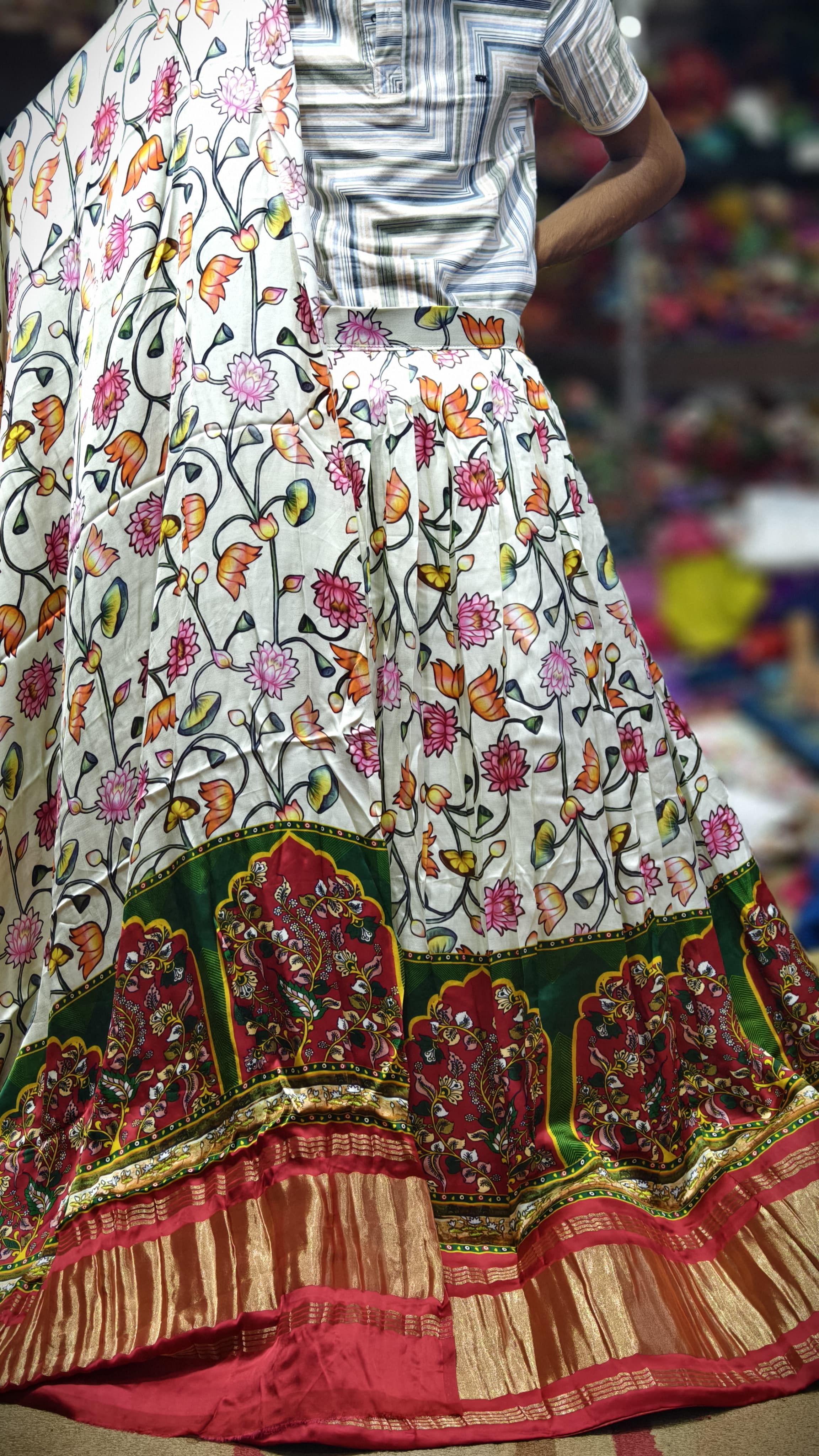 Pure Gaji Silk Chaniyacholi with Heavy Lagdi Pallu