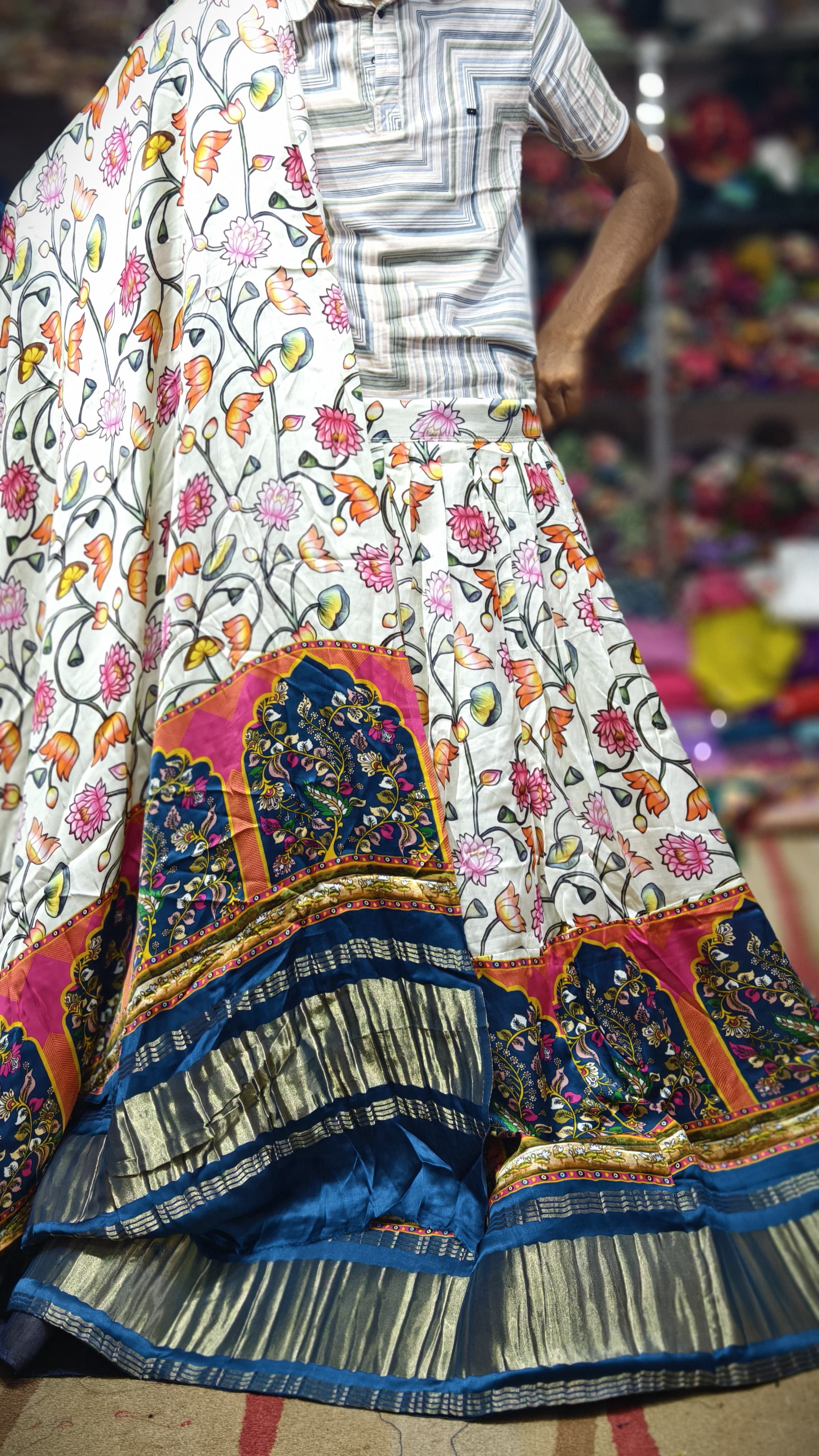 Pure Gaji Silk Chaniyacholi with Heavy Lagdi Pallu