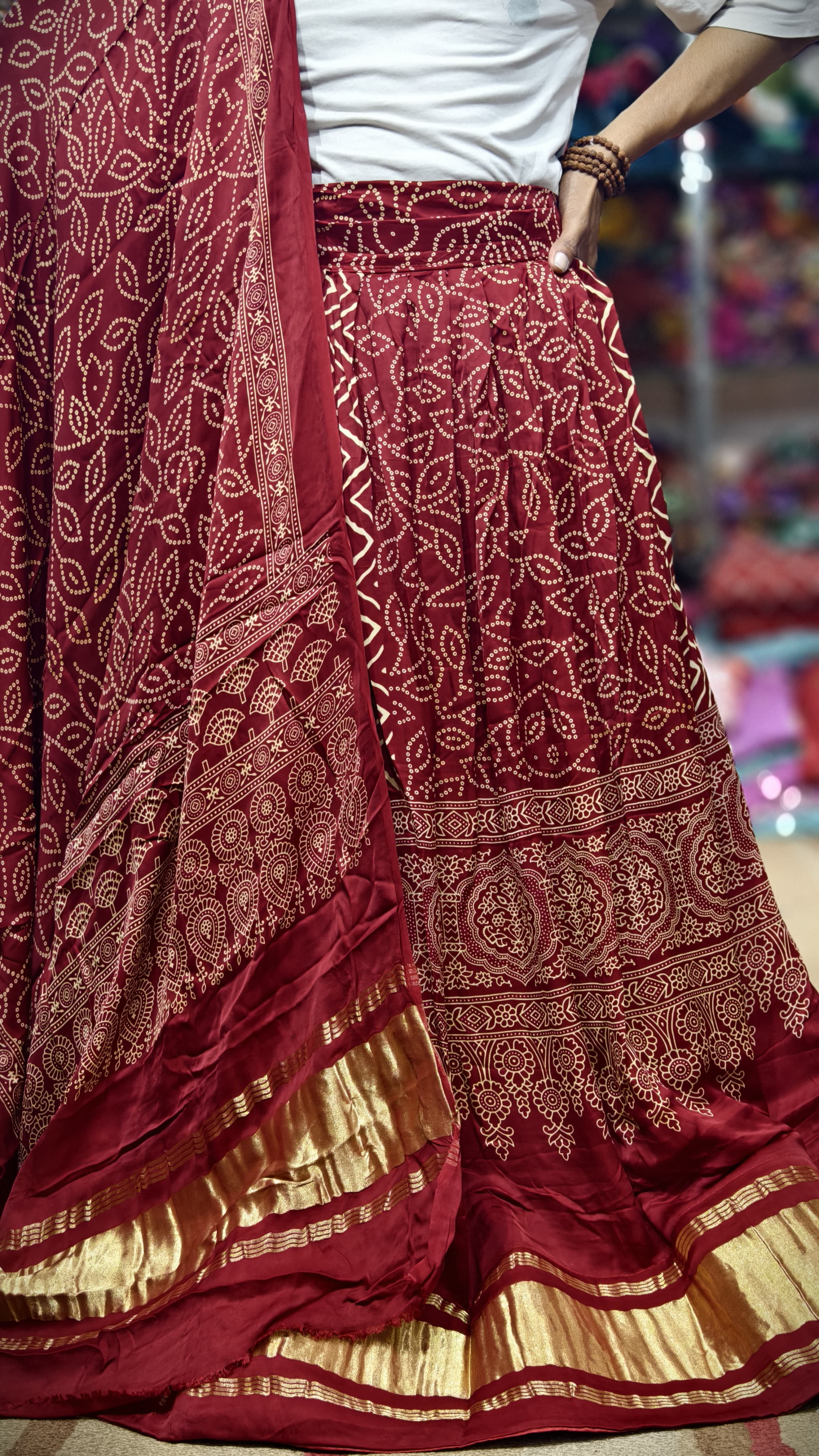 Pure Gaji Silk Chaniyacholi with Heavy Lagdi Pallu