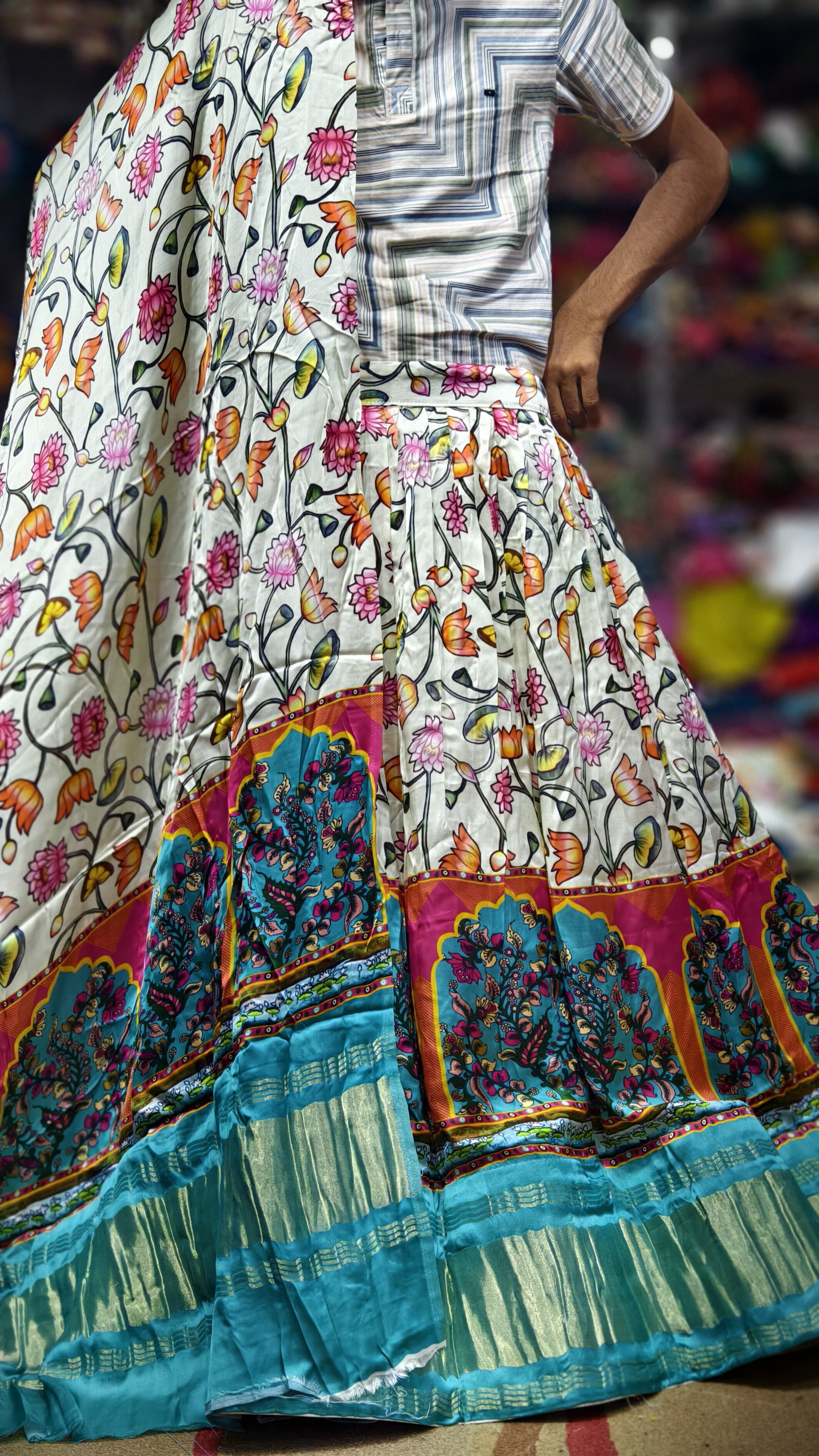 Pure Gaji Silk Chaniyacholi with Heavy Lagdi Pallu